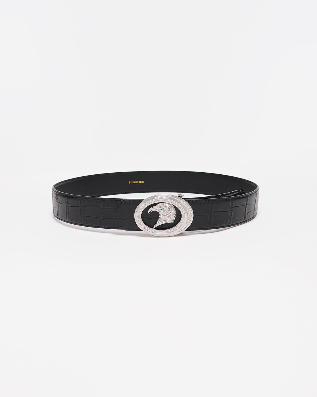 SR Silver Logo Men Black Leather Belt 109.90
