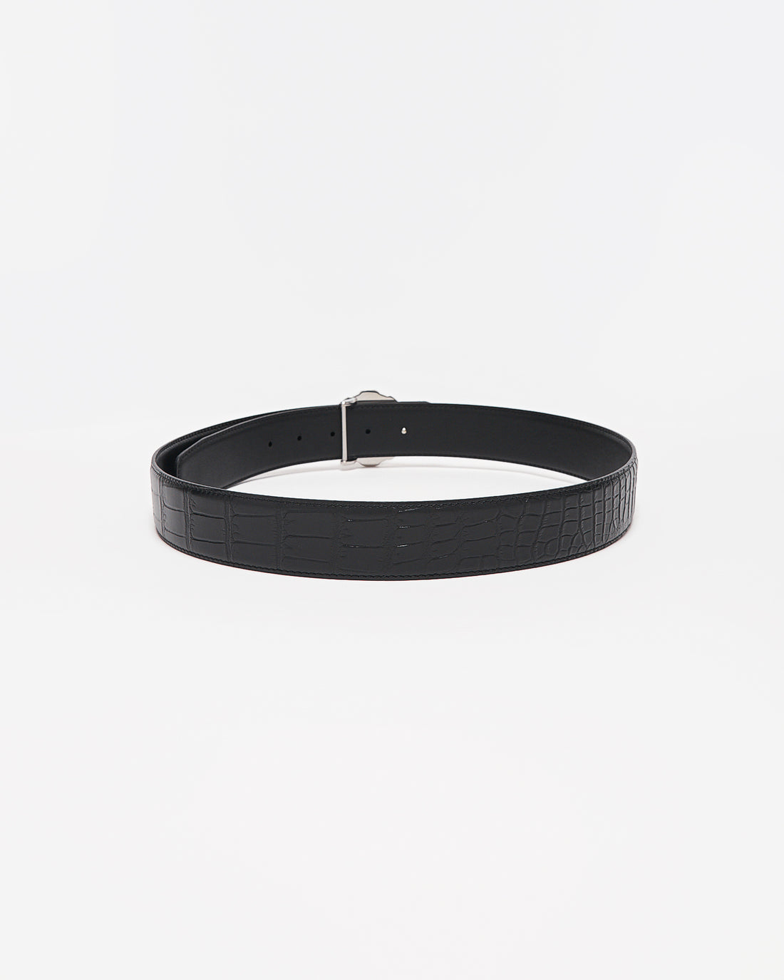 SR Silver Logo Men Black Leather Belt 94.90
