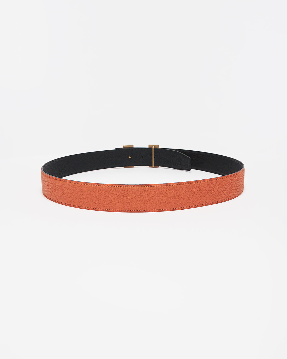 HER H Gold Logo Men Orange Leather Belt 59.90