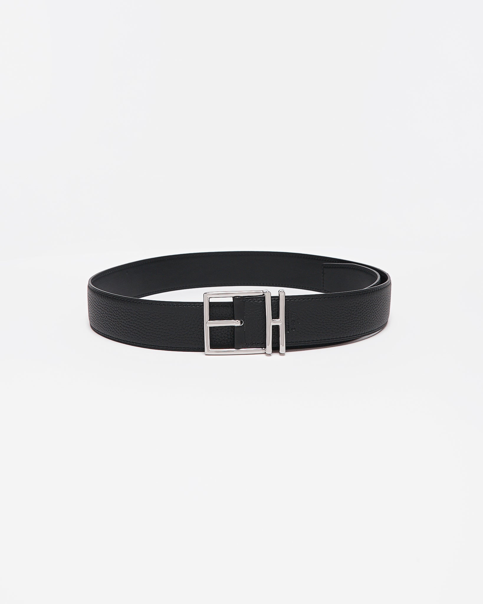 HER Silver Logo Men Black Leather Belt 69.90