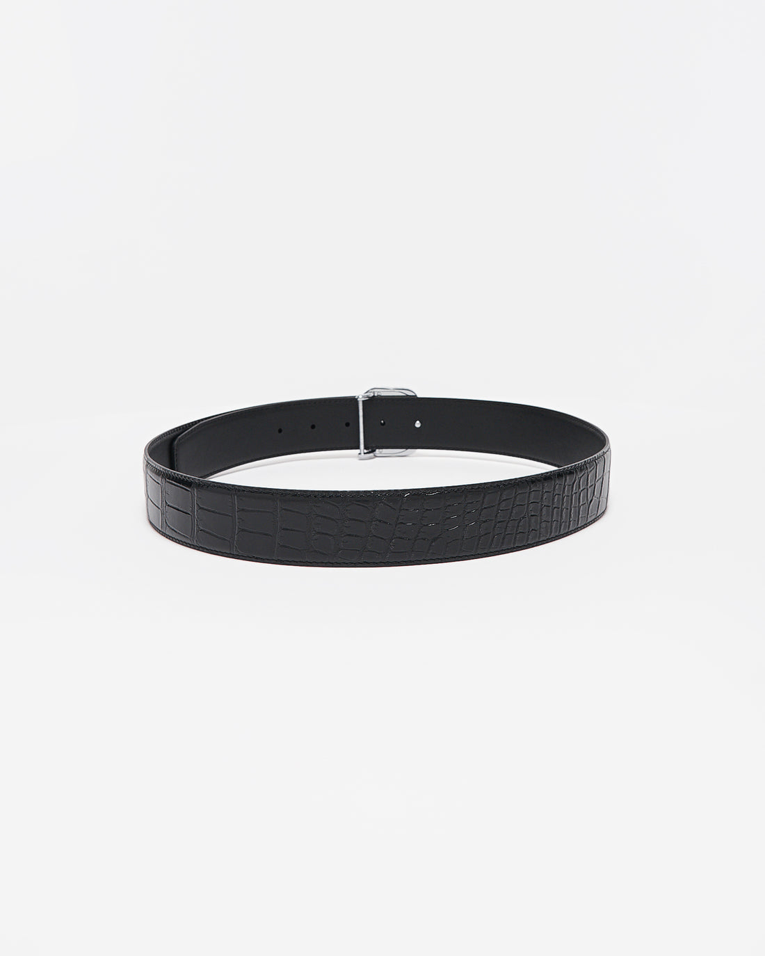 SR Silver Logo Men Black Leather Belt 94.90