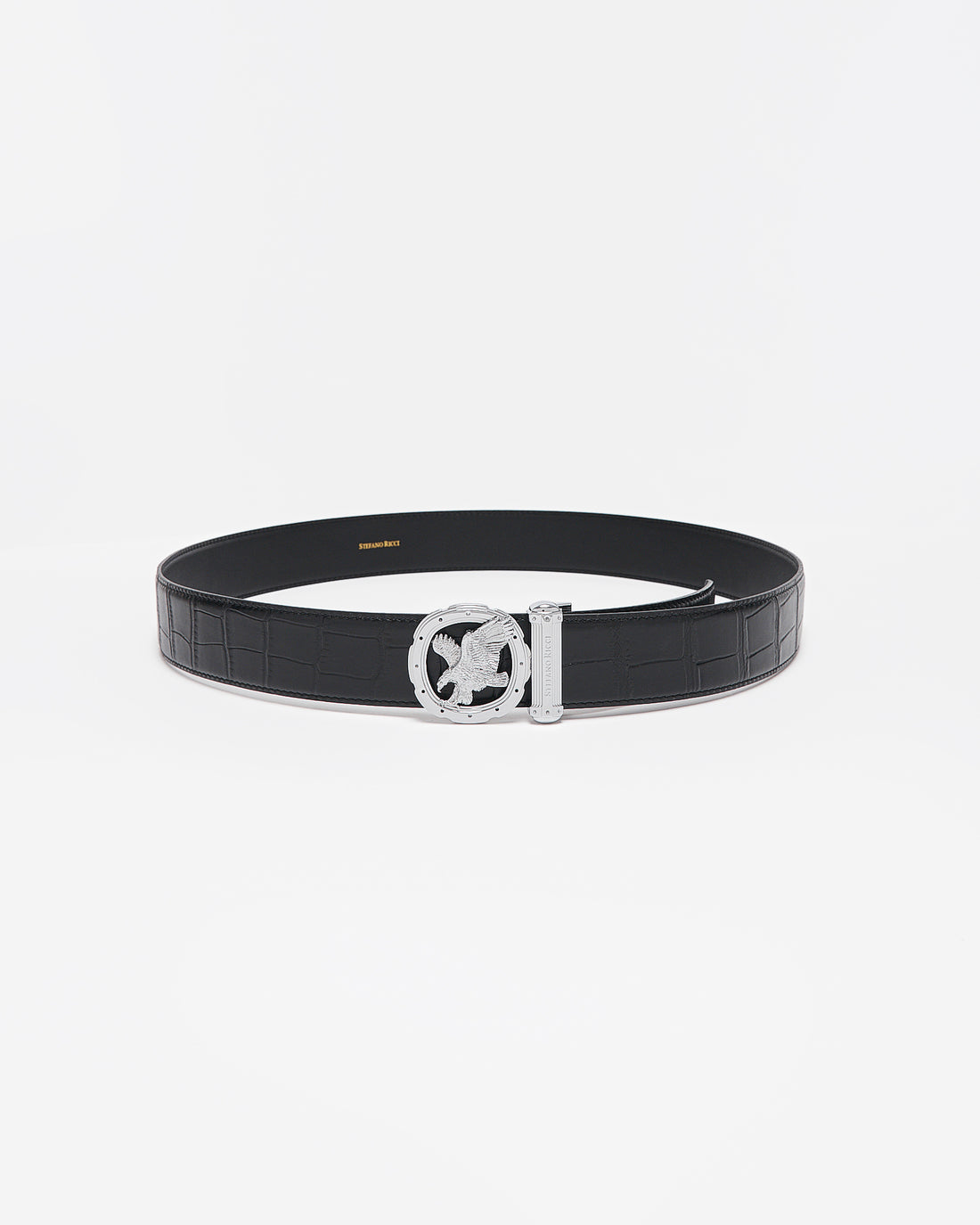 SR Silver Logo Men Black Leather Belt 99.90