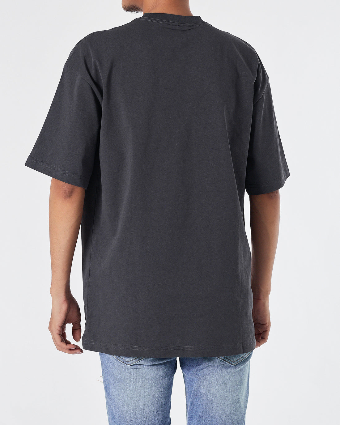 NIK Logo Embroidered Men Dark Grey T-Shirt 16.90