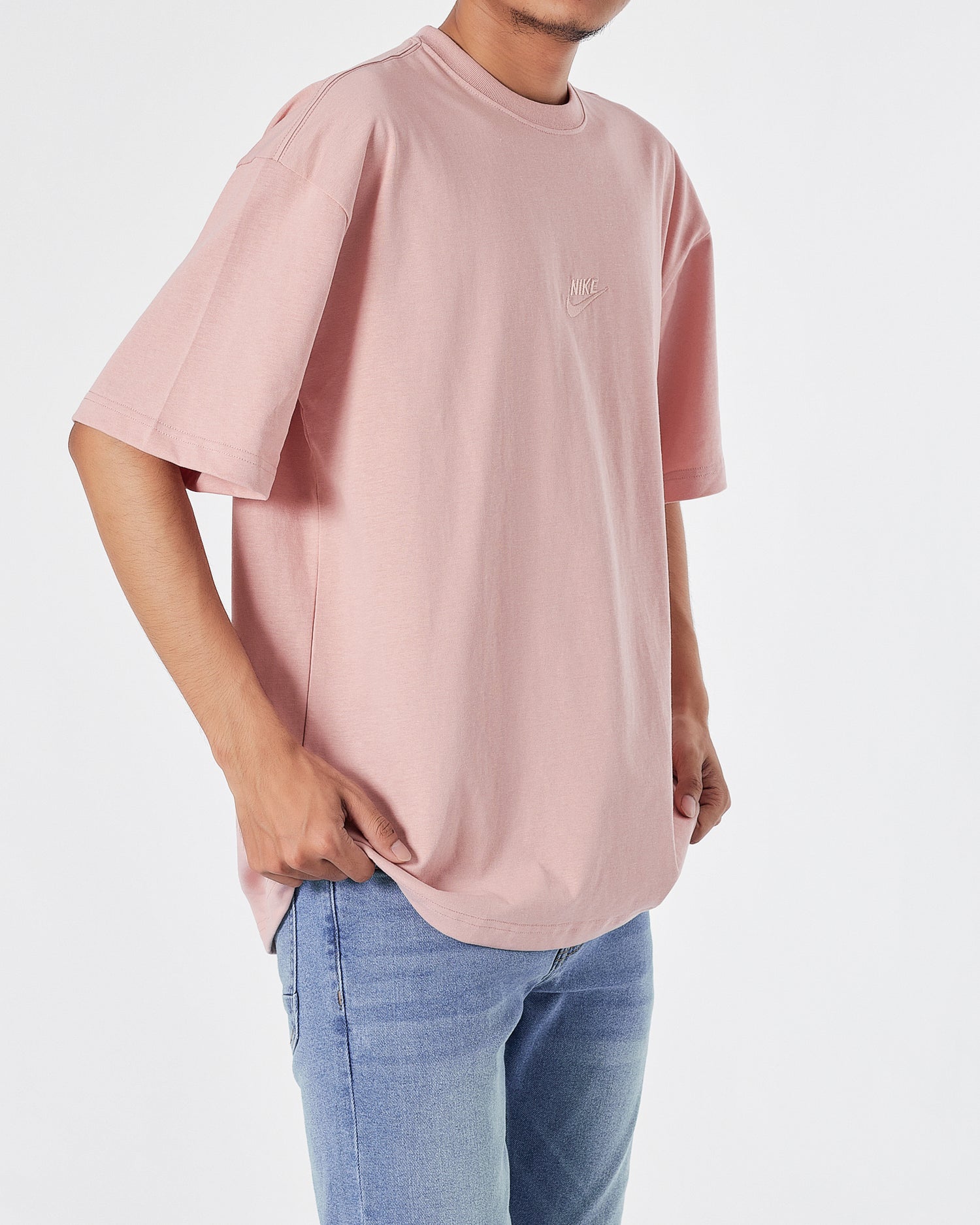 NIK Logo Embroidered Men Pink T-Shirt 16.90