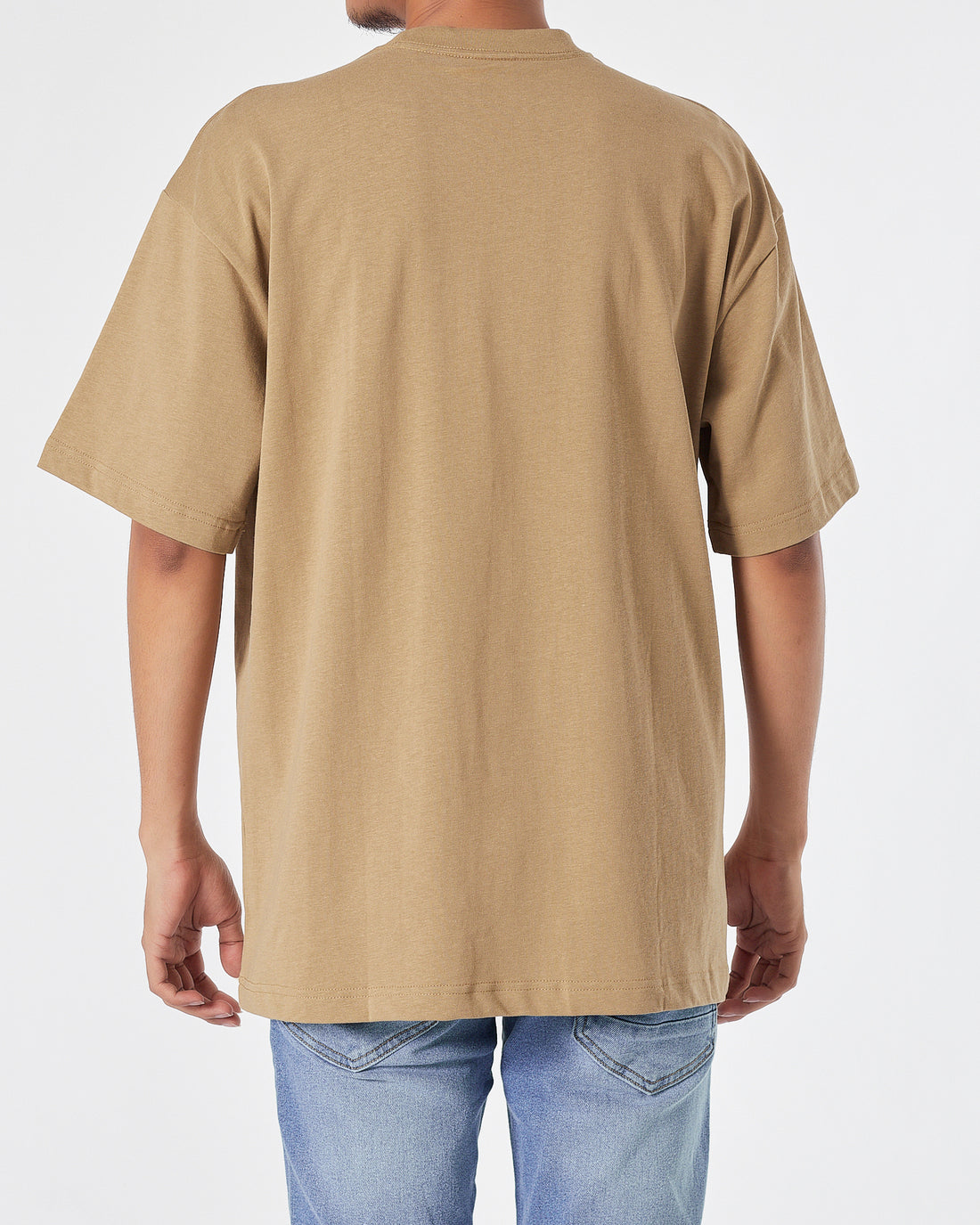 NIK Logo Embroidered Men Brown T-Shirt 16.90