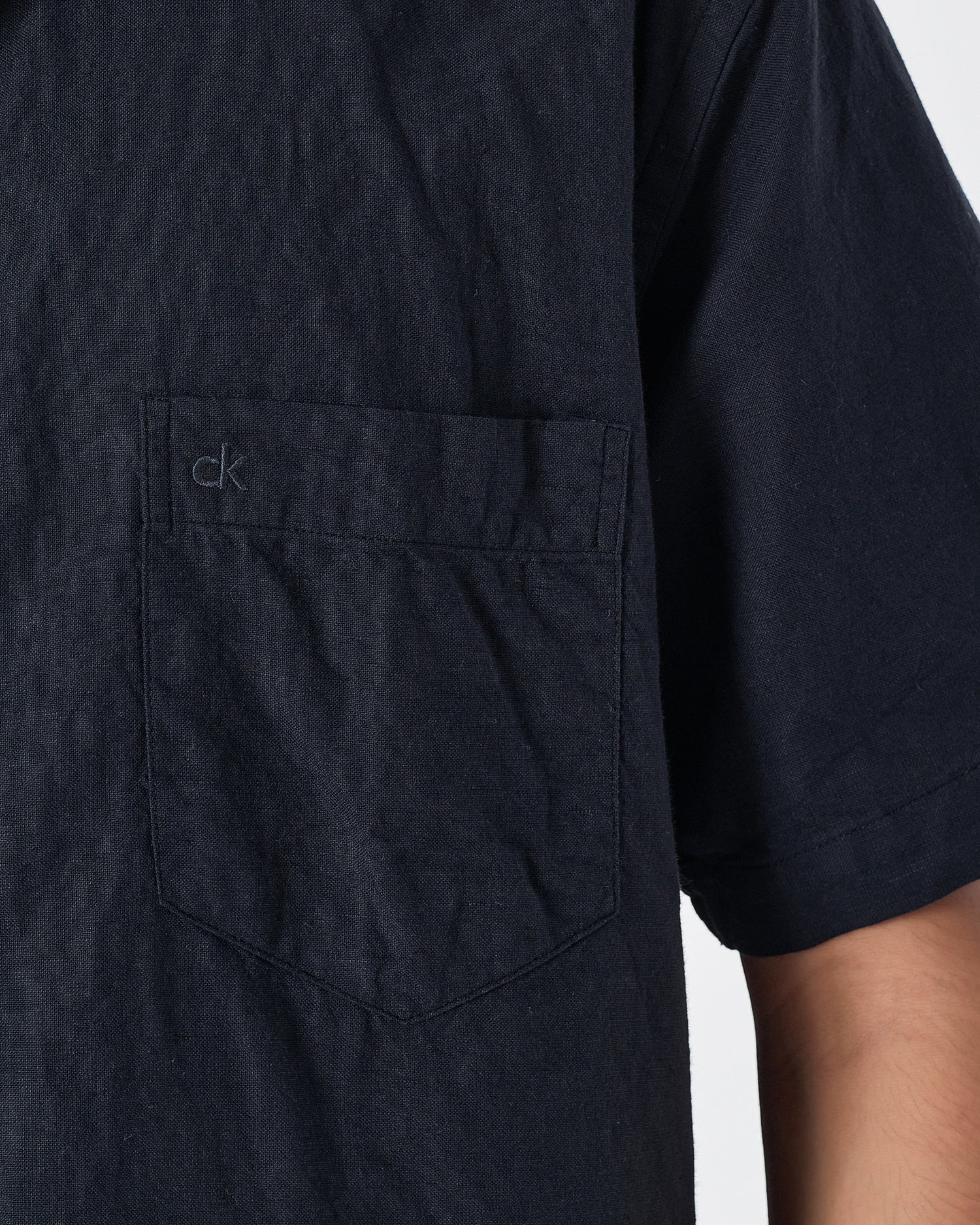 CK Linen Men Black Shirts Short Sleeve 20.90