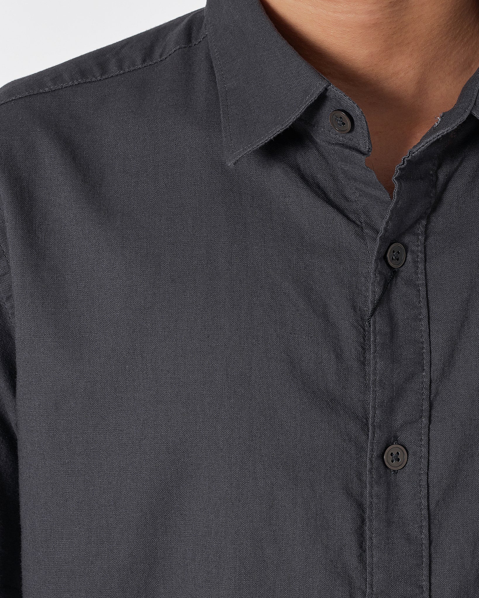 CK Linen Men Dark Grey Shirts Short Sleeve 20.90