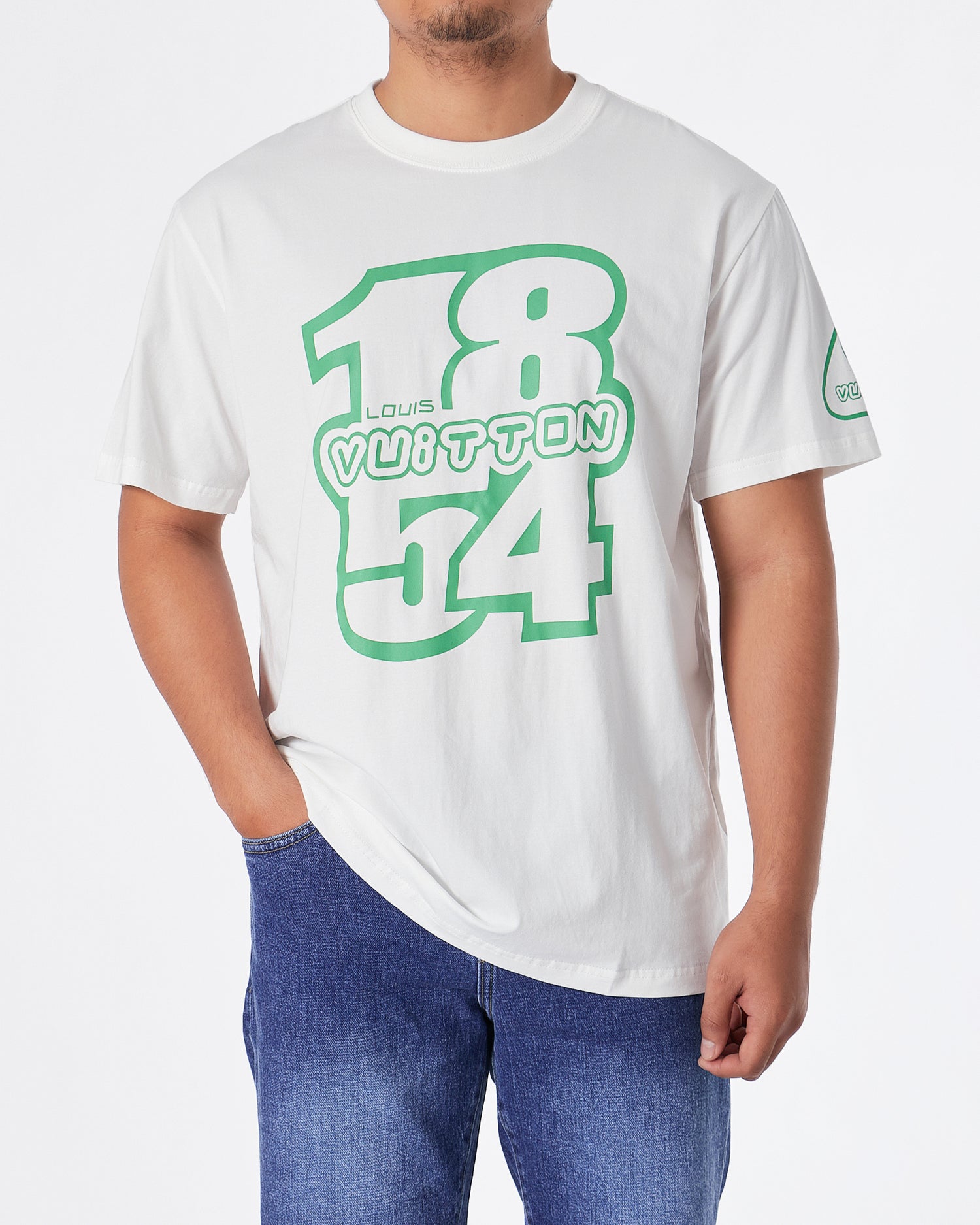 LV 1854 Printed Men White T-Shirt 21.90