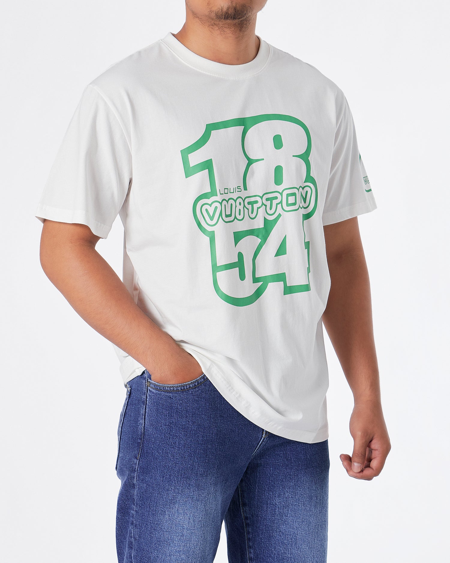 LV 1854 Printed Men White T-Shirt 21.90