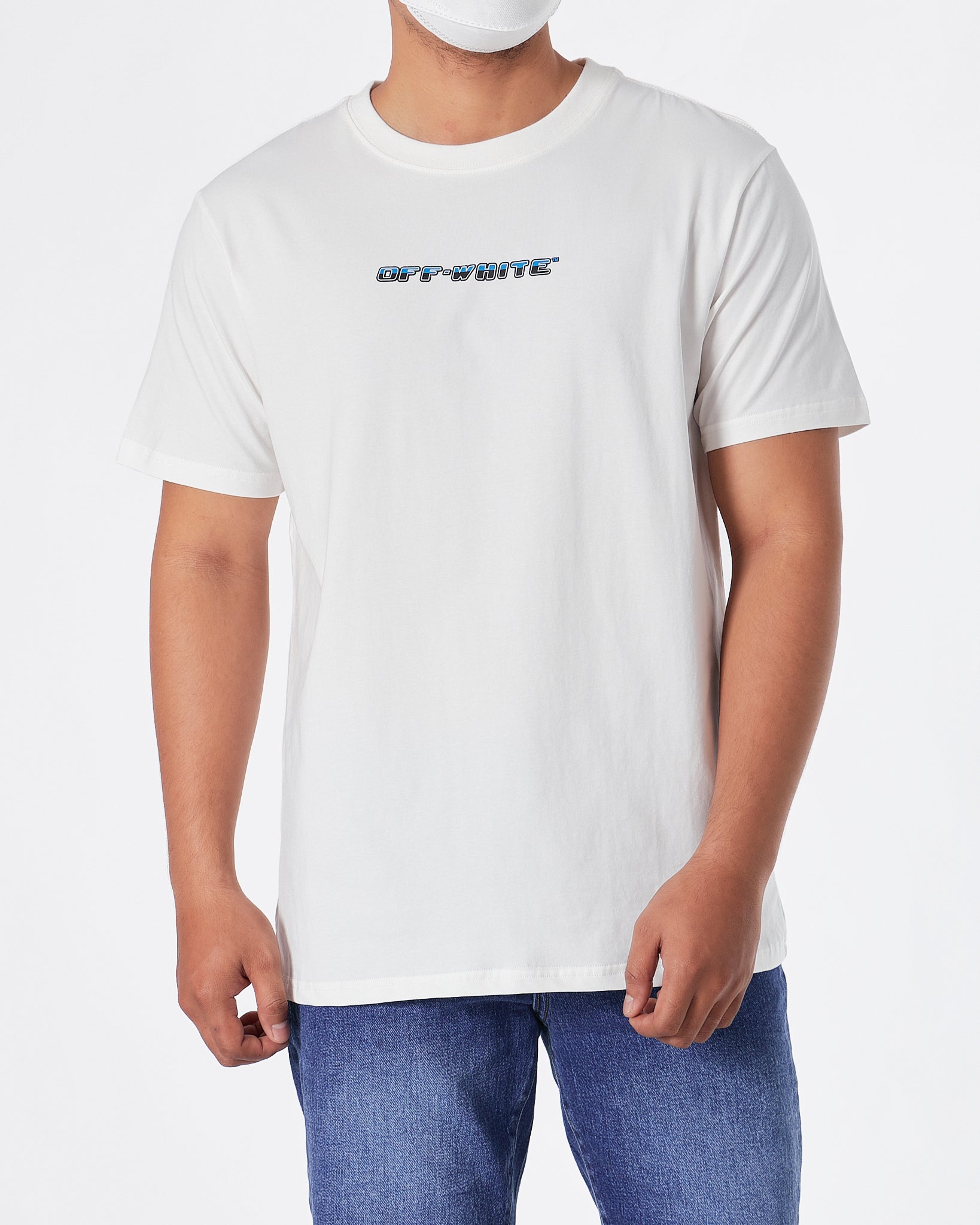 OW Cross Arrow Back Printed Men White T-Shirt 19.90