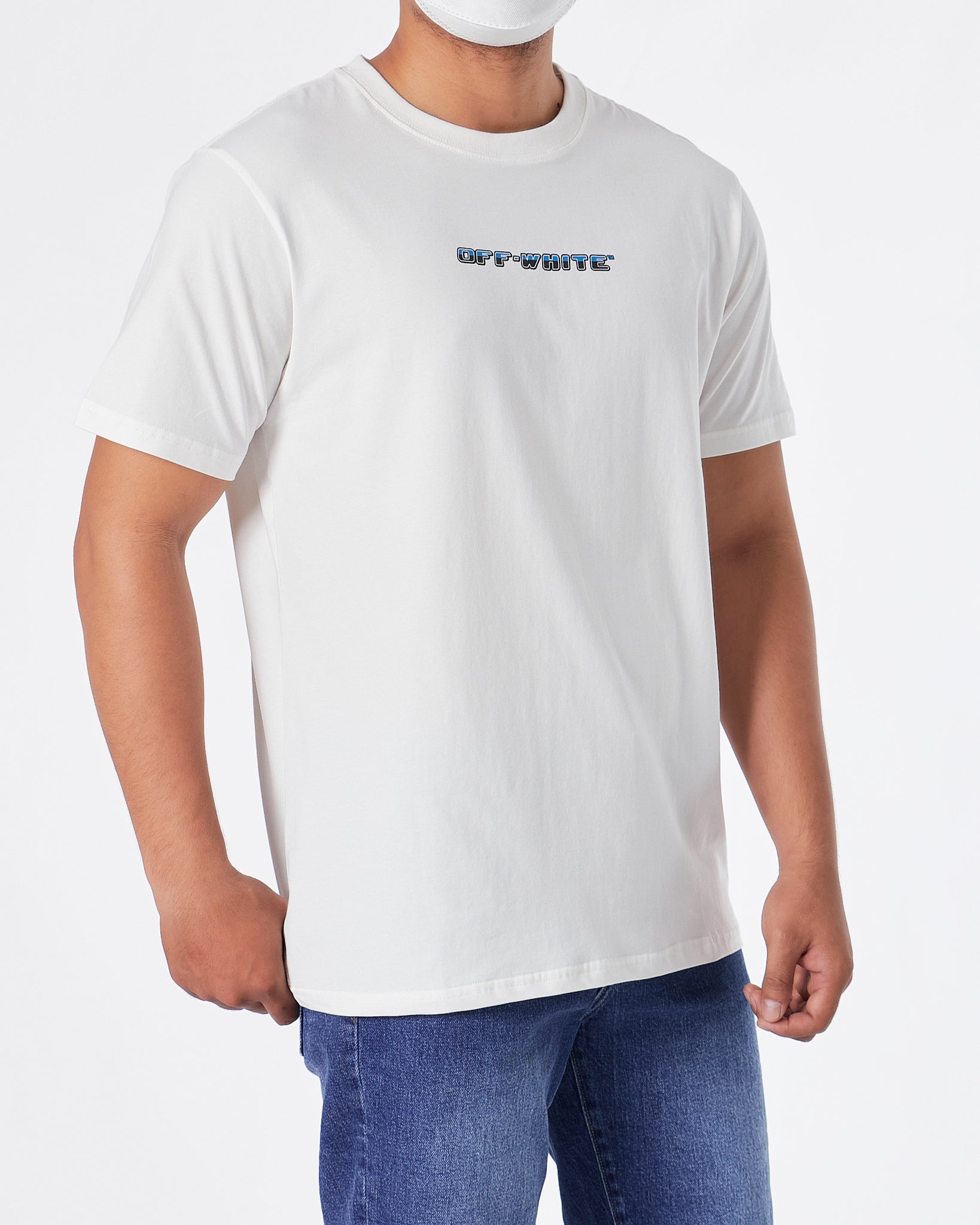 OW Cross Arrow Back Printed Men White T-Shirt 19.90