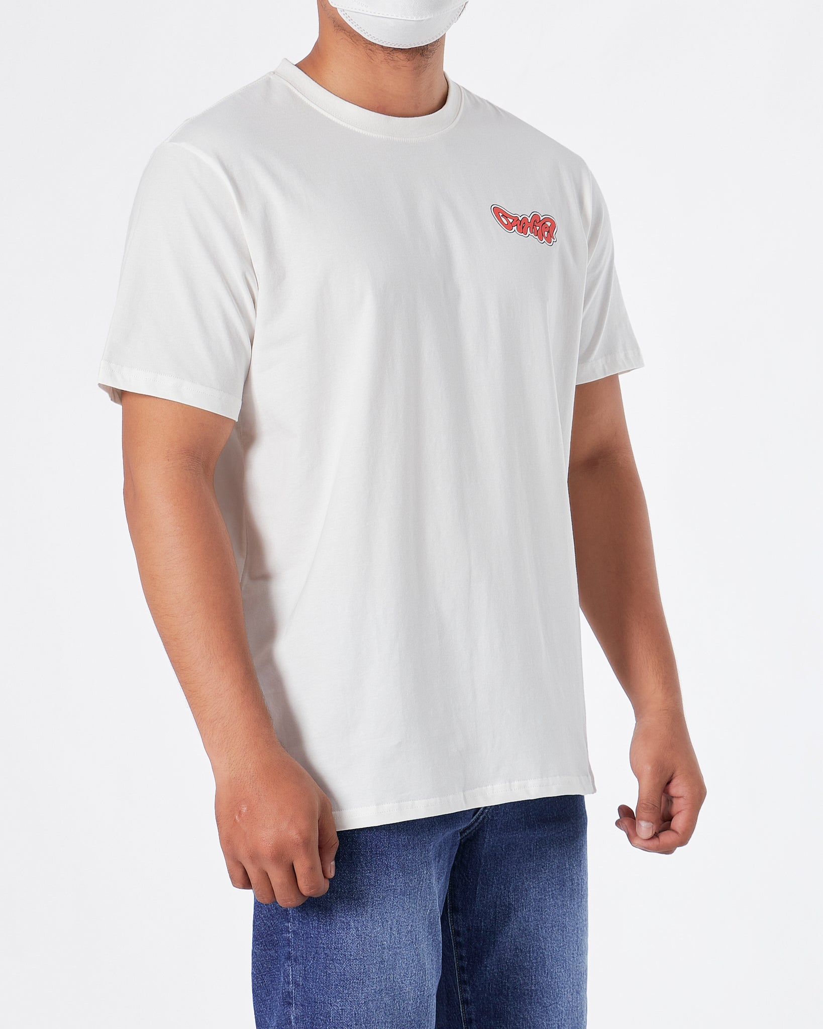OW Cross Arrow Graffiti Back Printed Men White T-Shirt 21.50