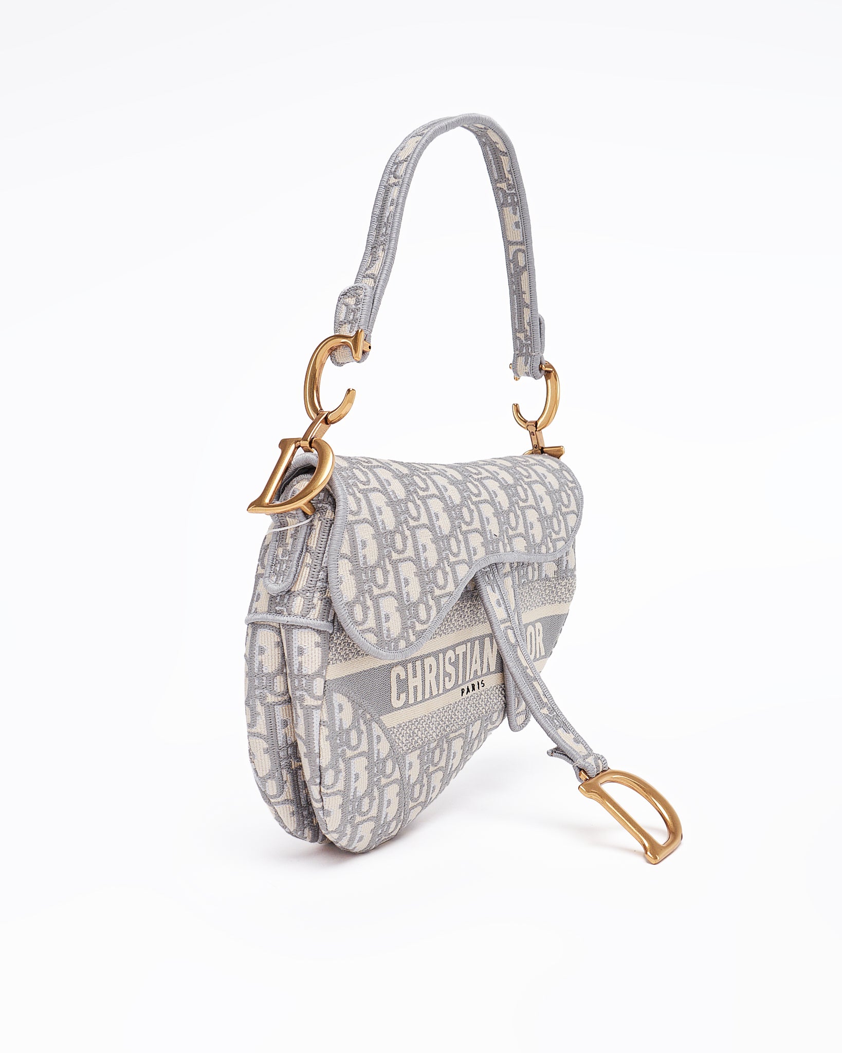 CD Oblique Jacquard Lady Grey Saddle Bag 209