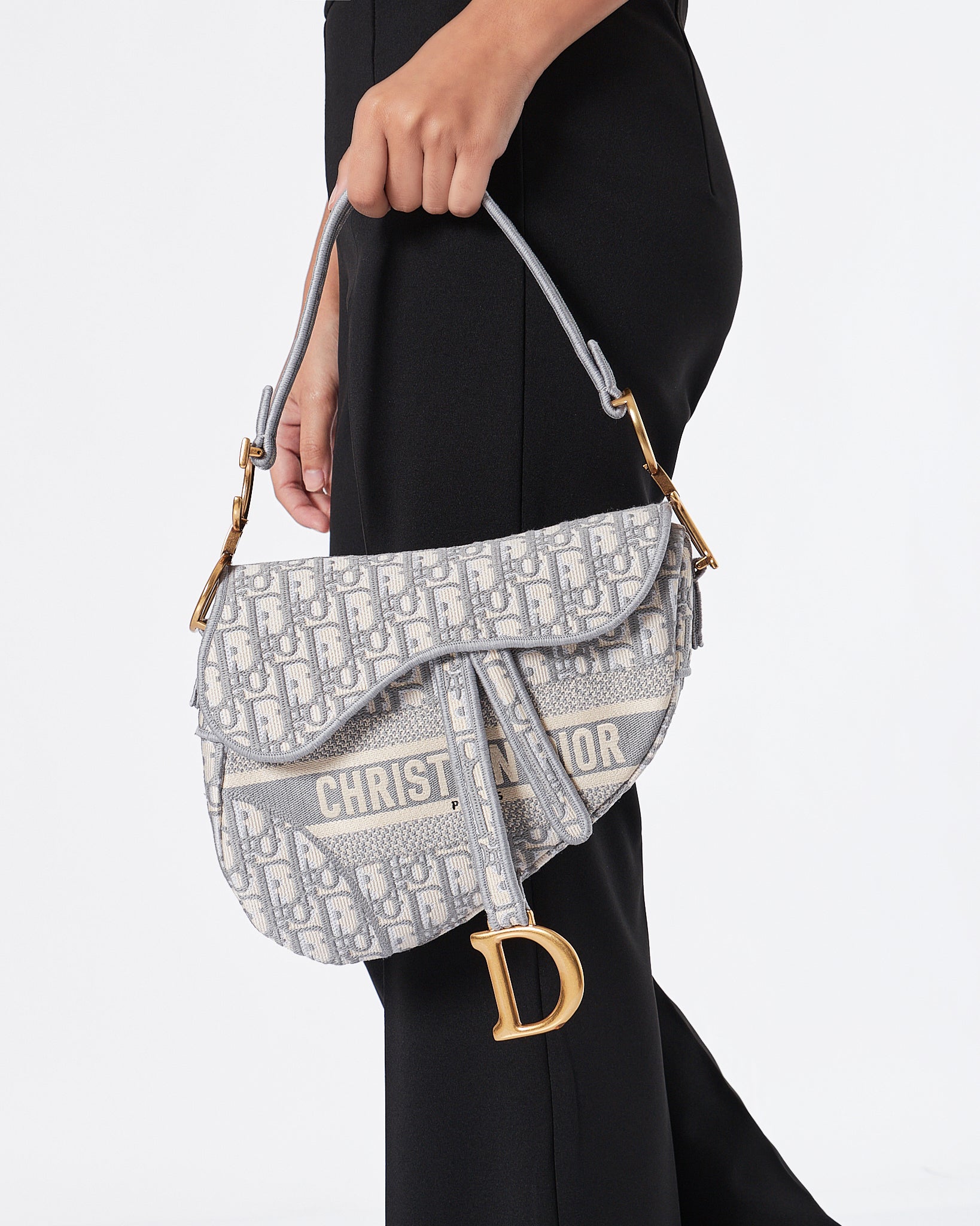 CD Oblique Jacquard Lady Grey Saddle Bag 209