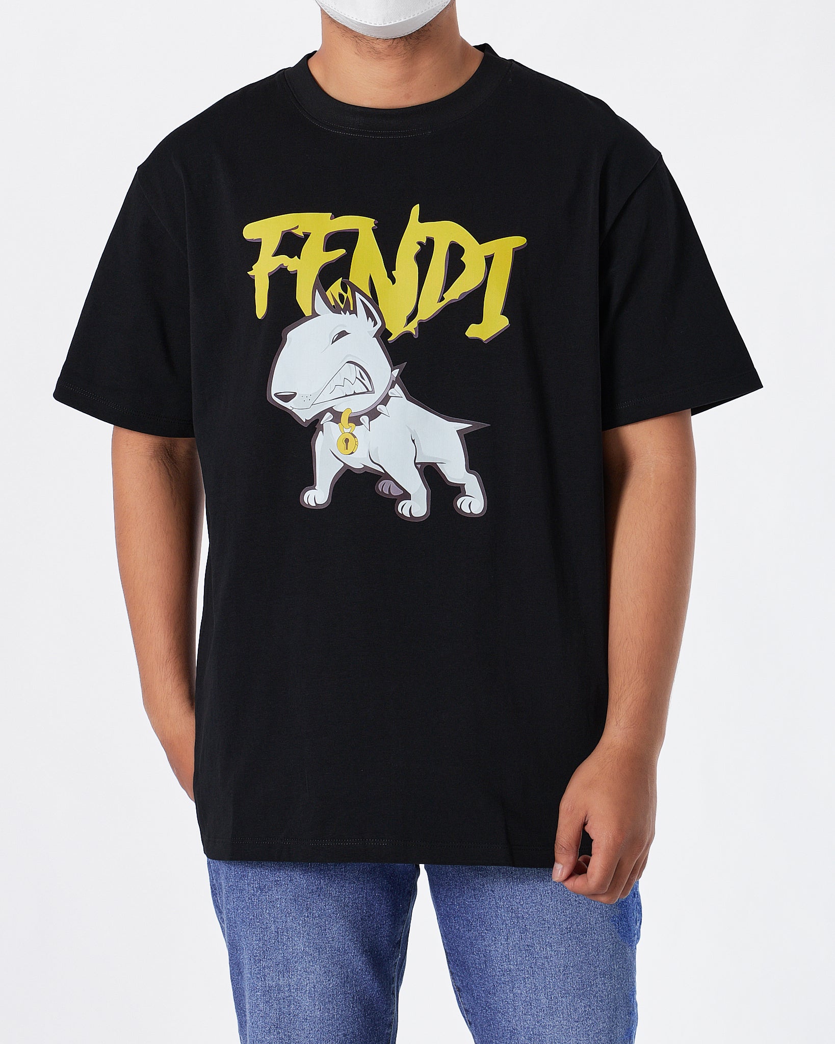 FEN Doggy Printed Men Black T-Shirt 21.50