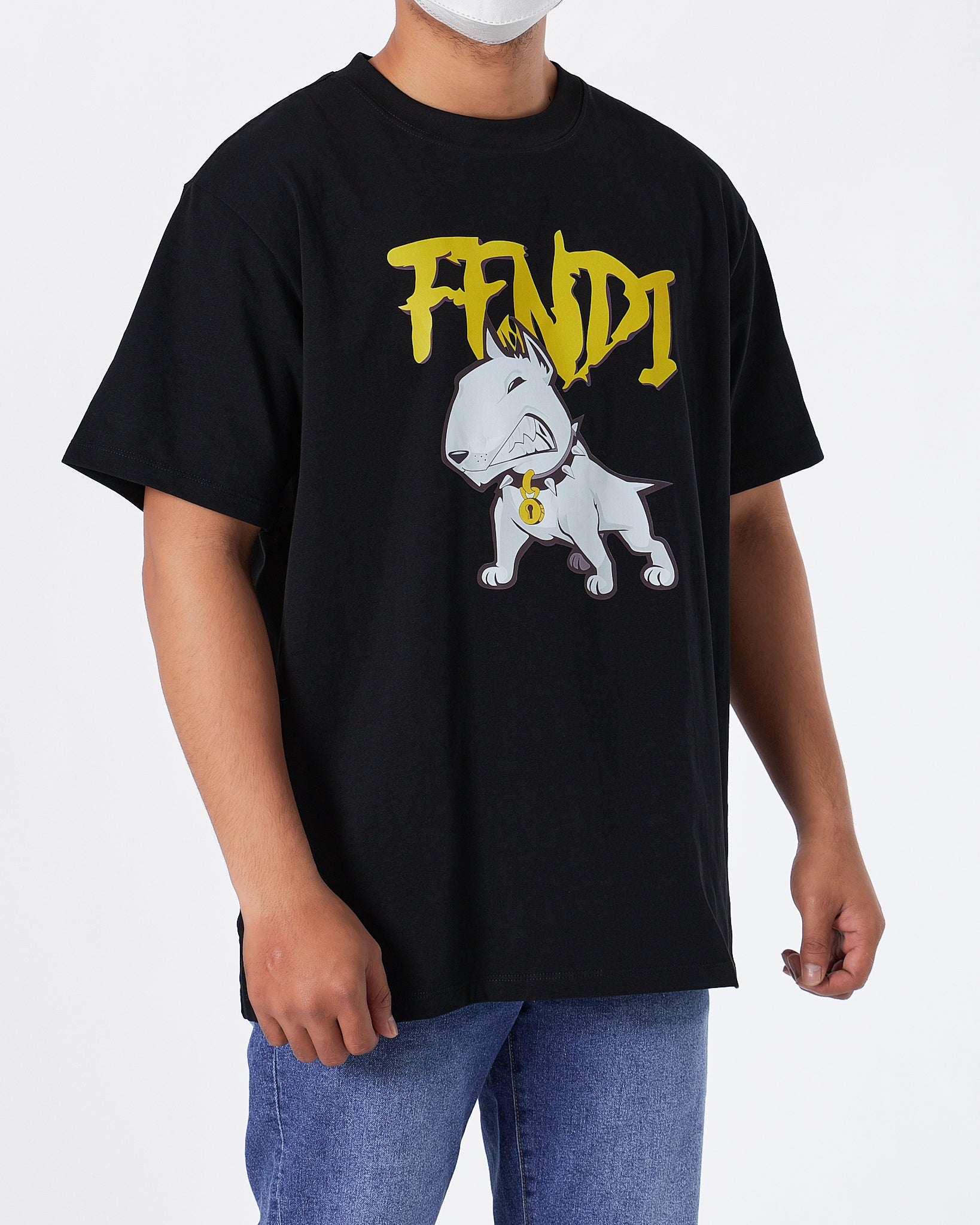 FEN Doggy Printed Men Black T-Shirt 21.50