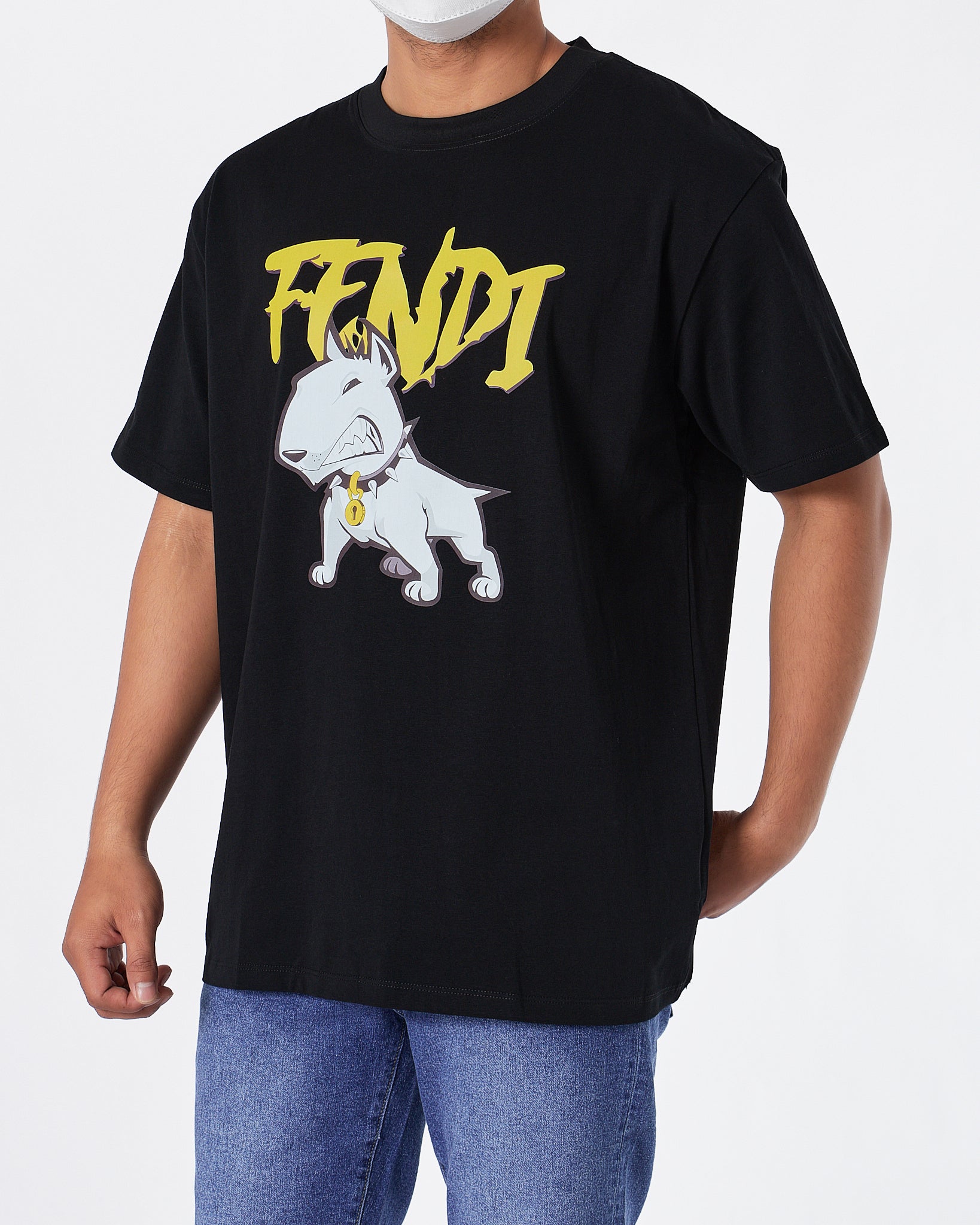 FEN Doggy Printed Men Black T-Shirt 21.50