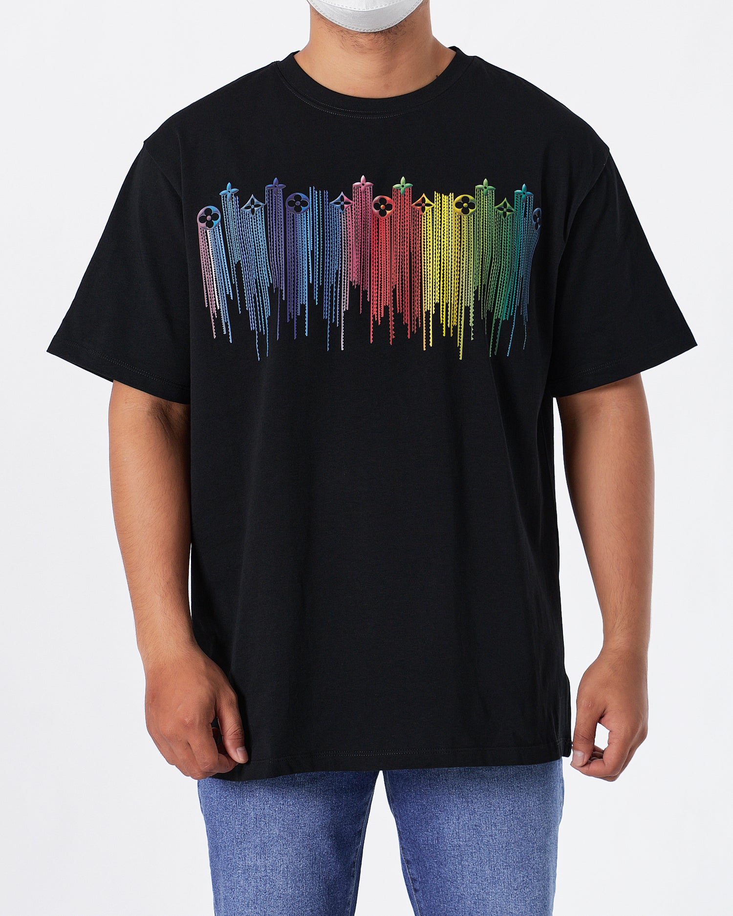 LV Color Drip Men Black T-Shirt 24.90