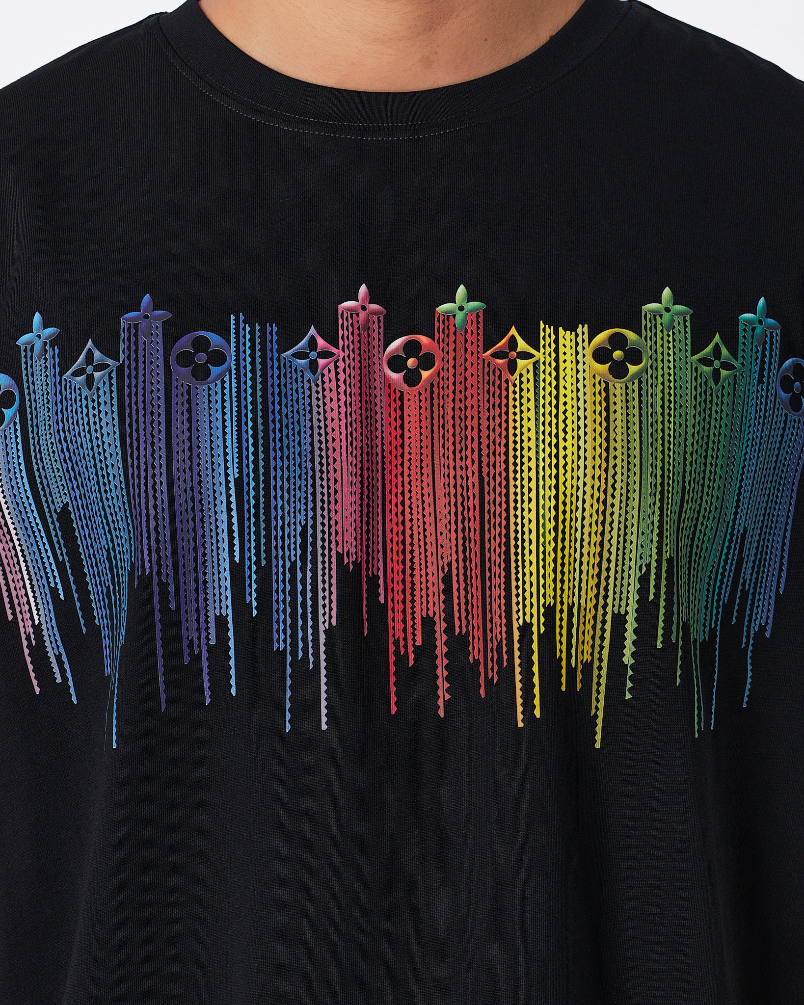 LV Color Drip Men Black T-Shirt 24.90