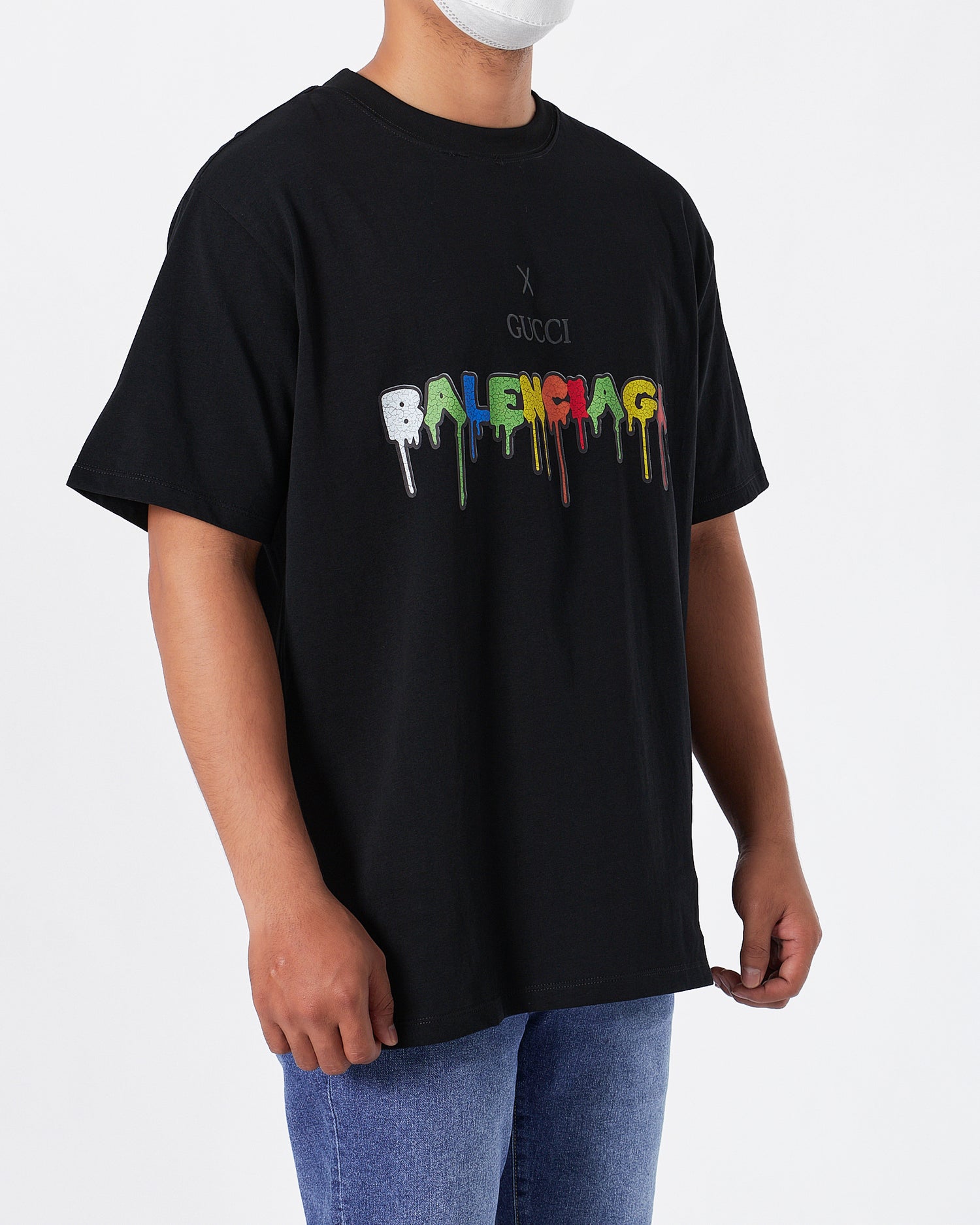 GUC x BAL Color Drip Men Black T-Shirt 23.90