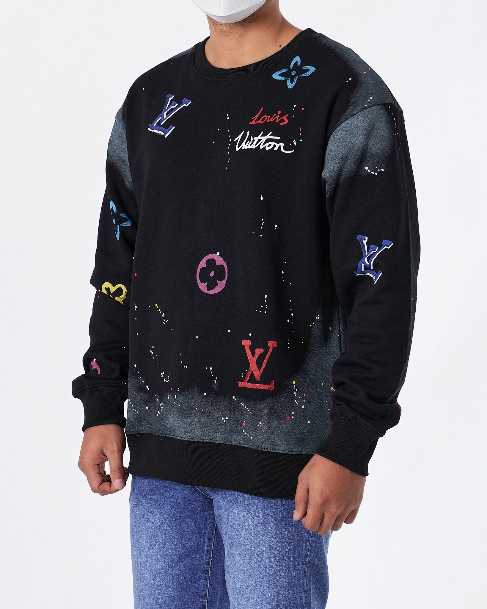 LV Color Monogram Men Black Sweater 37.90