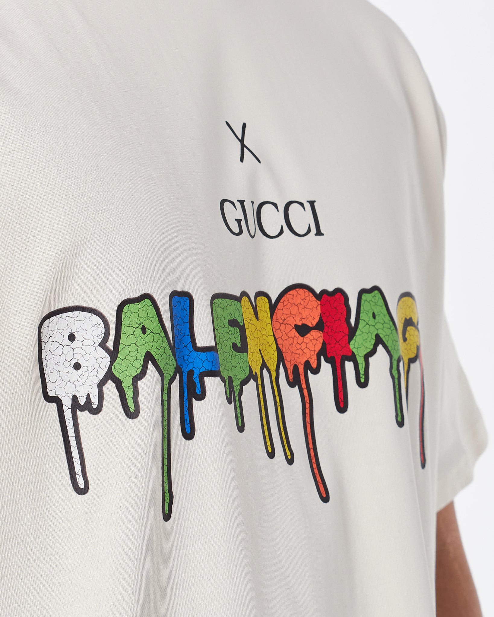 GUC x BAL Color Drip Men White T-Shirt 23.90