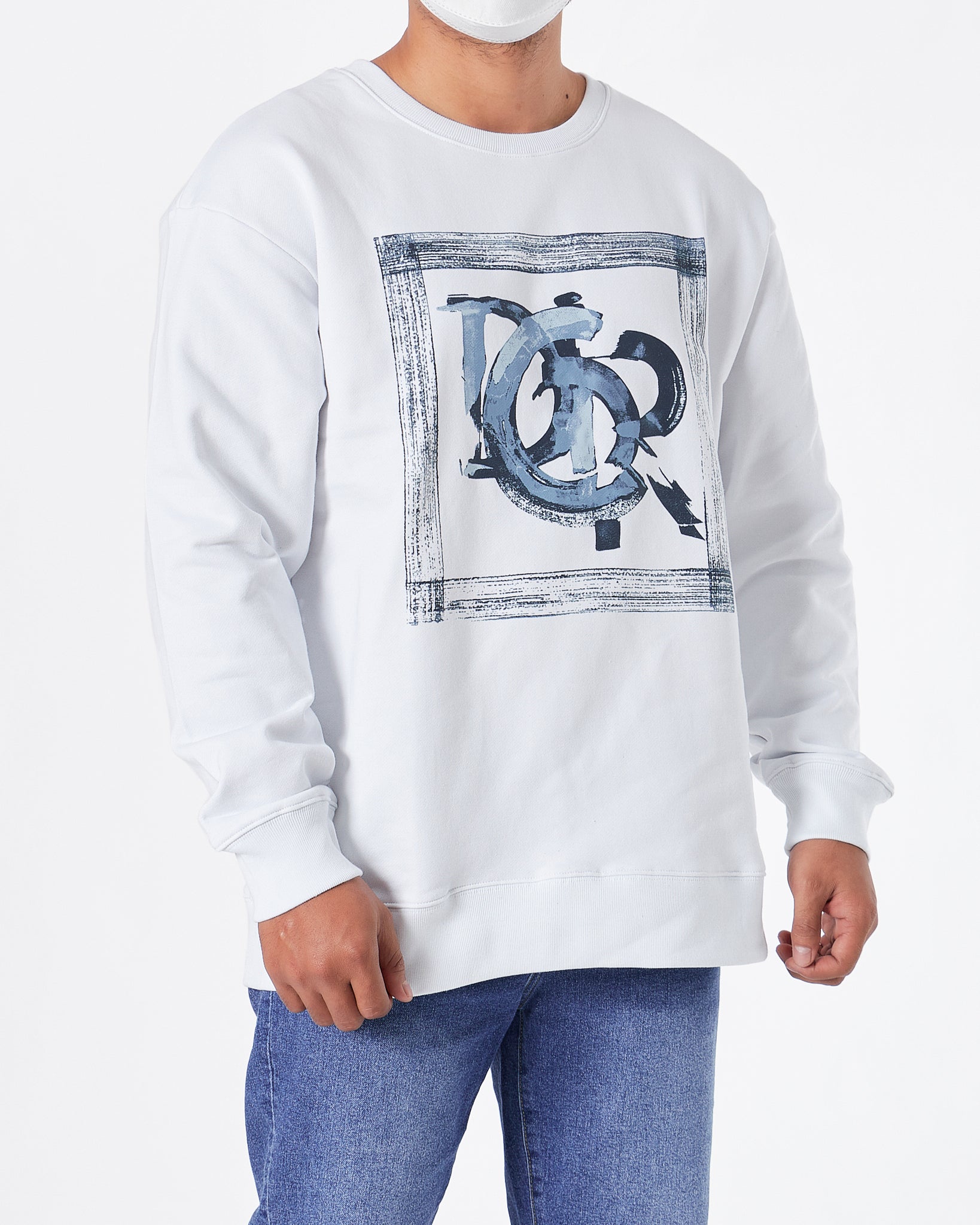 CD Gallery Art Logo Printed Men White Sweater 30.90