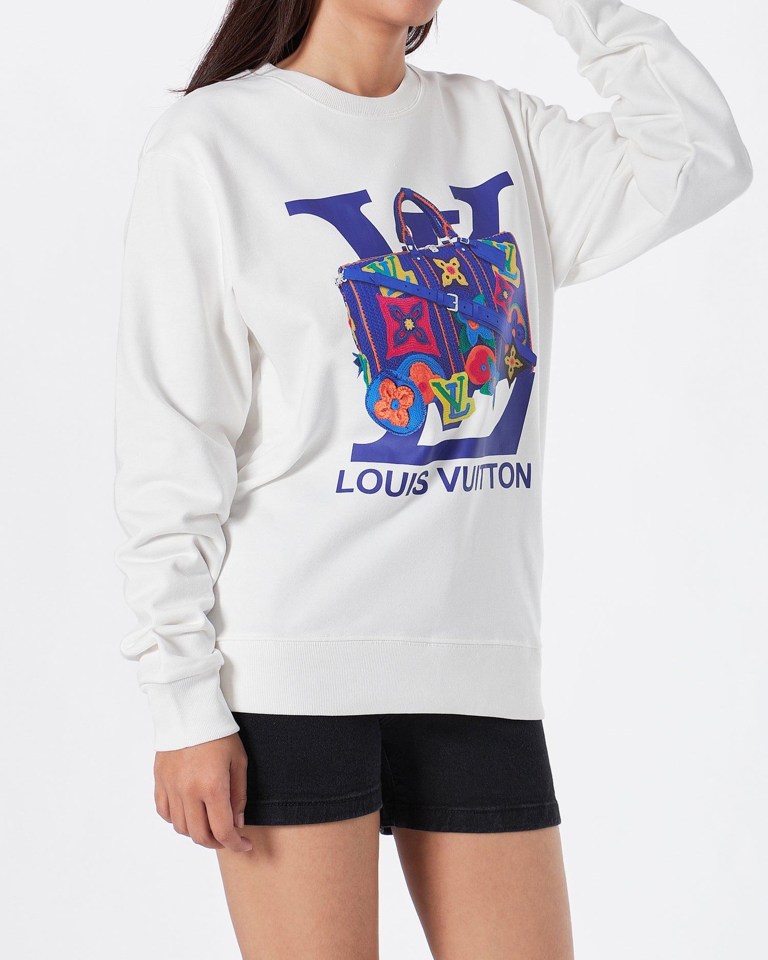 LV Colorful Monogram Unisex White Sweater 34.90