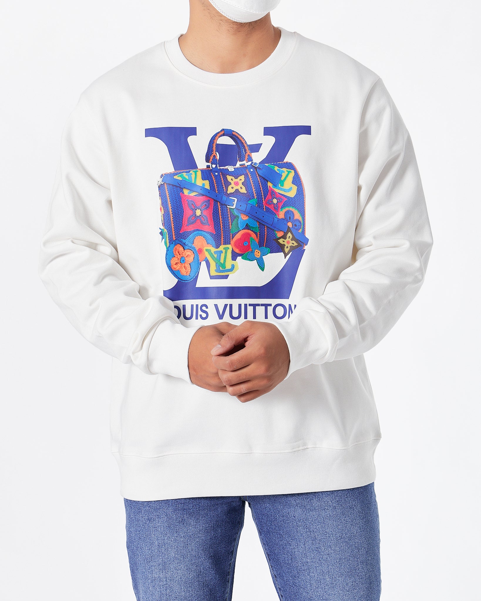 LV Colorful Monogram Unisex Black Sweater 34.90