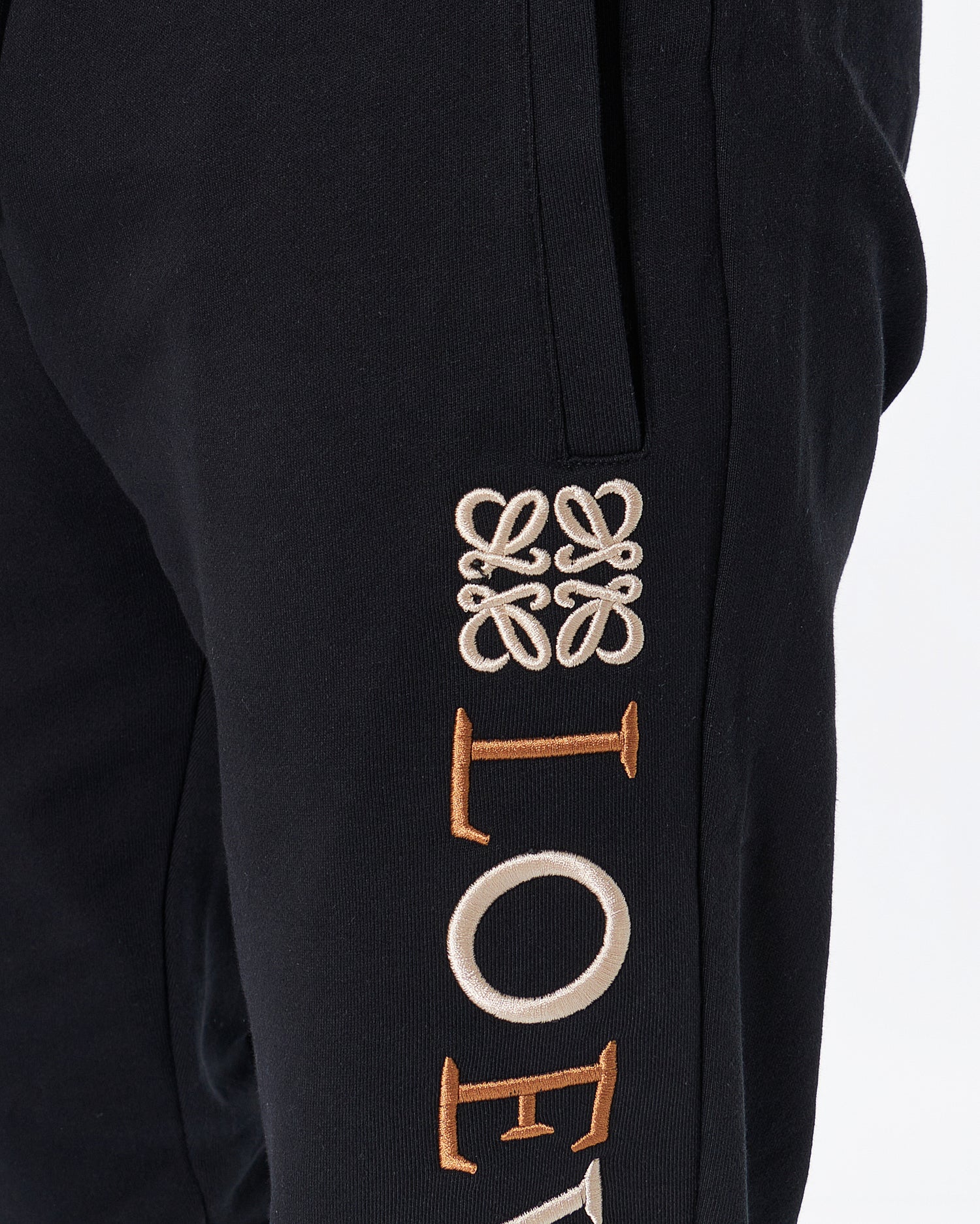 LOW Logo Embroidered Vertical Men Black Joggers 29.90