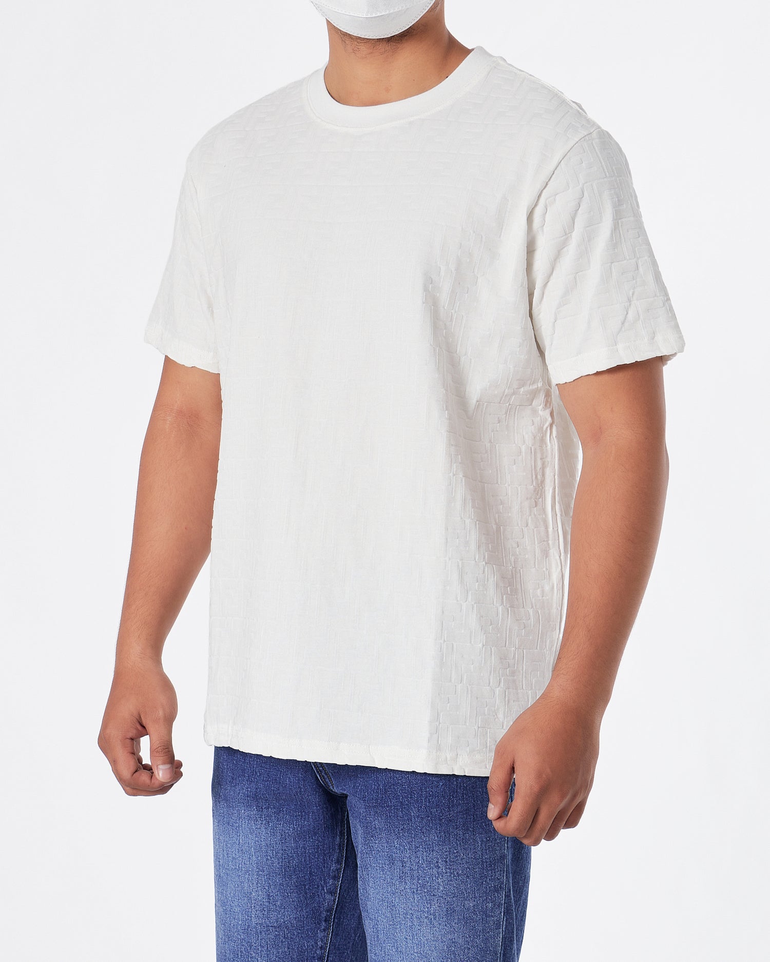 FEN Monogram Over Printed Men White  T-Shirt 22.90