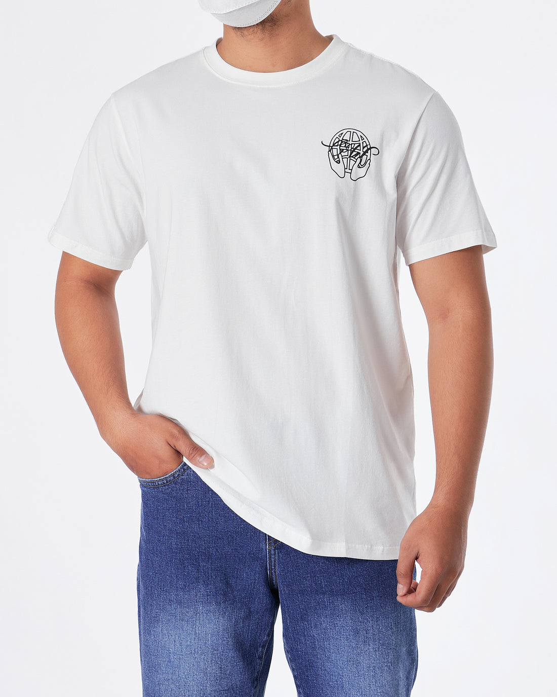 OW Cross Arrow Back Printed Men White T-Shirt 20.90