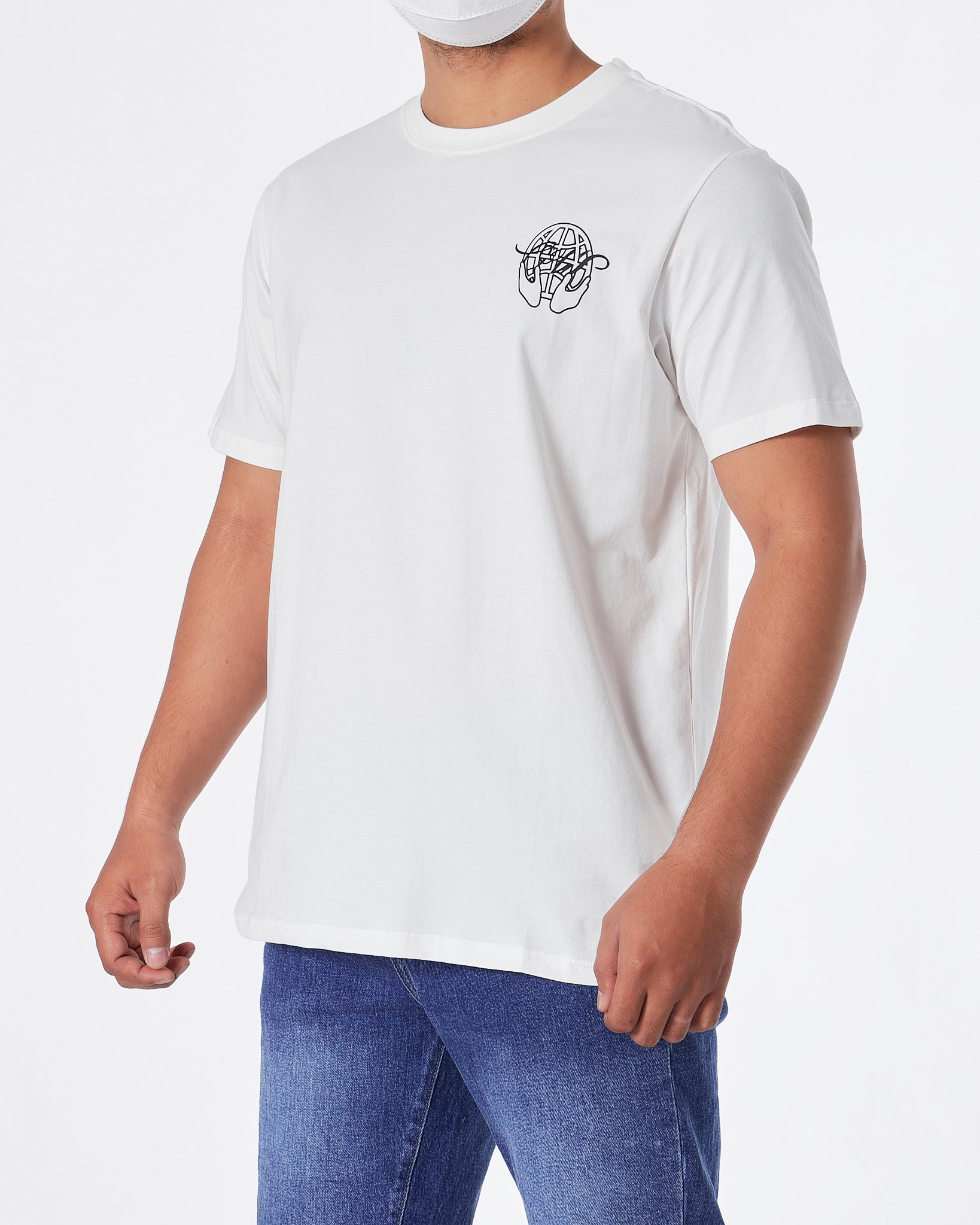 OW Cross Arrow Back Printed Men White T-Shirt 20.90