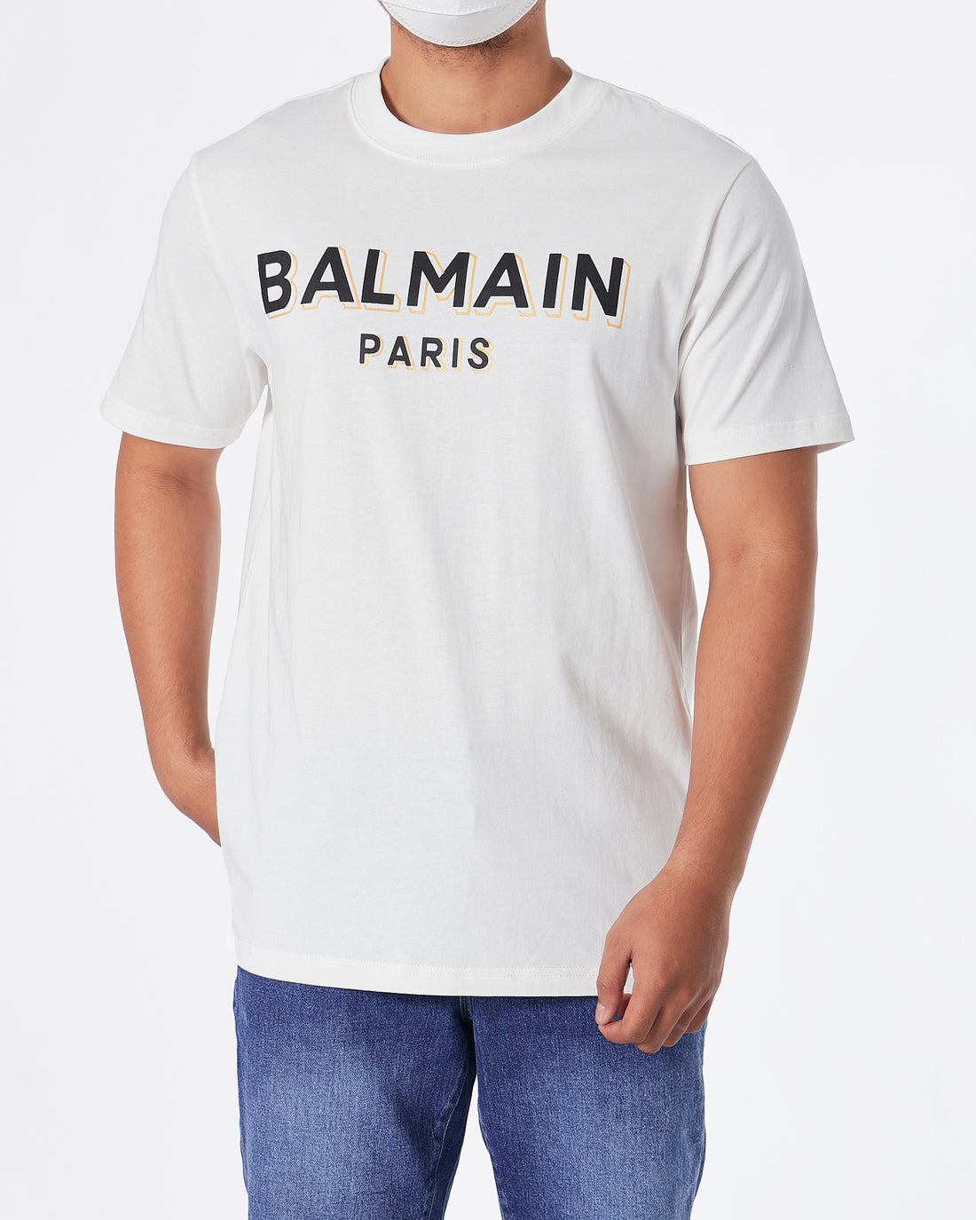 BAM Paris Logo Printed Men White T-Shirt 22.50