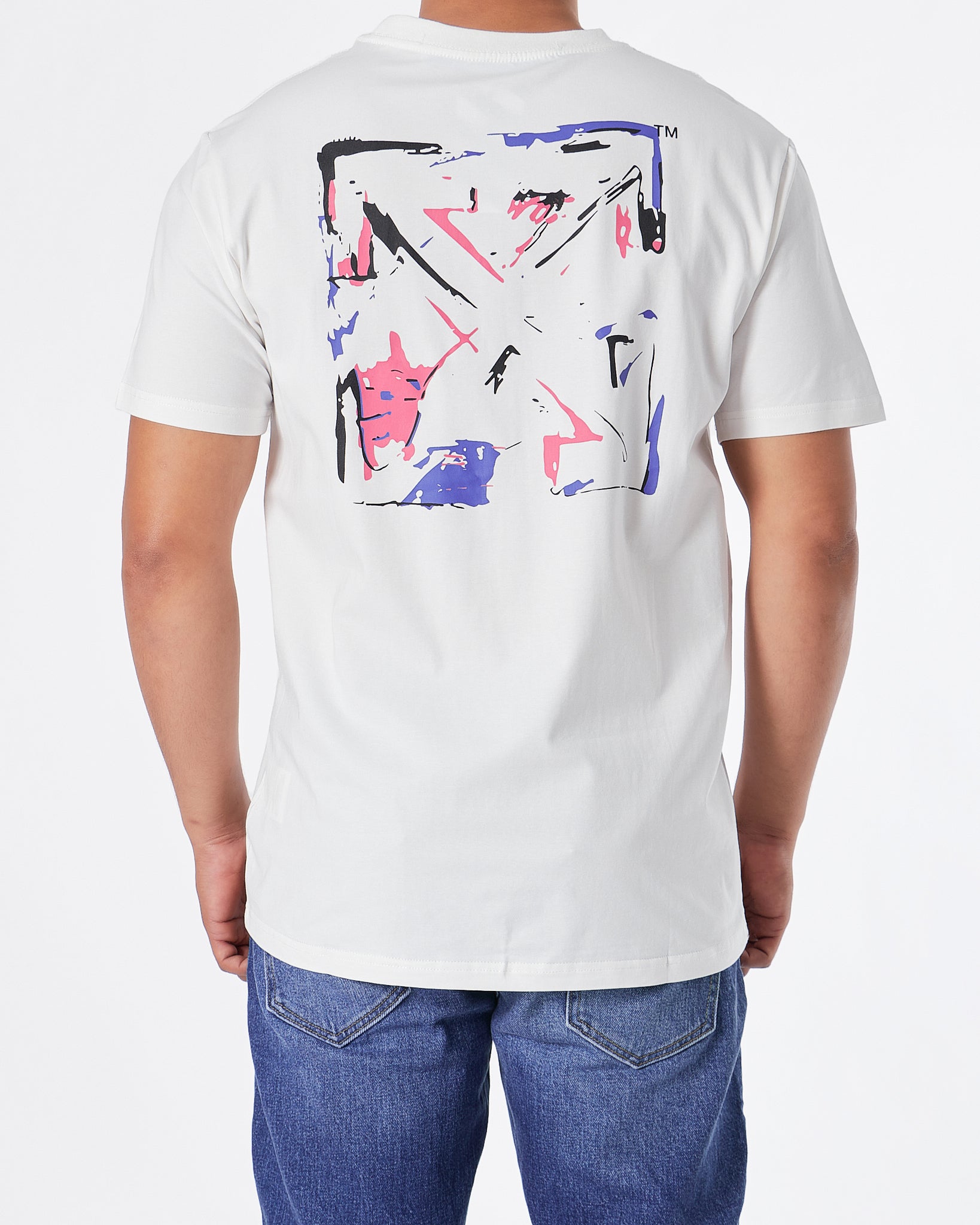 OW Cross Arrow Graffiti Back Printed Men White T-Shirt 20.90