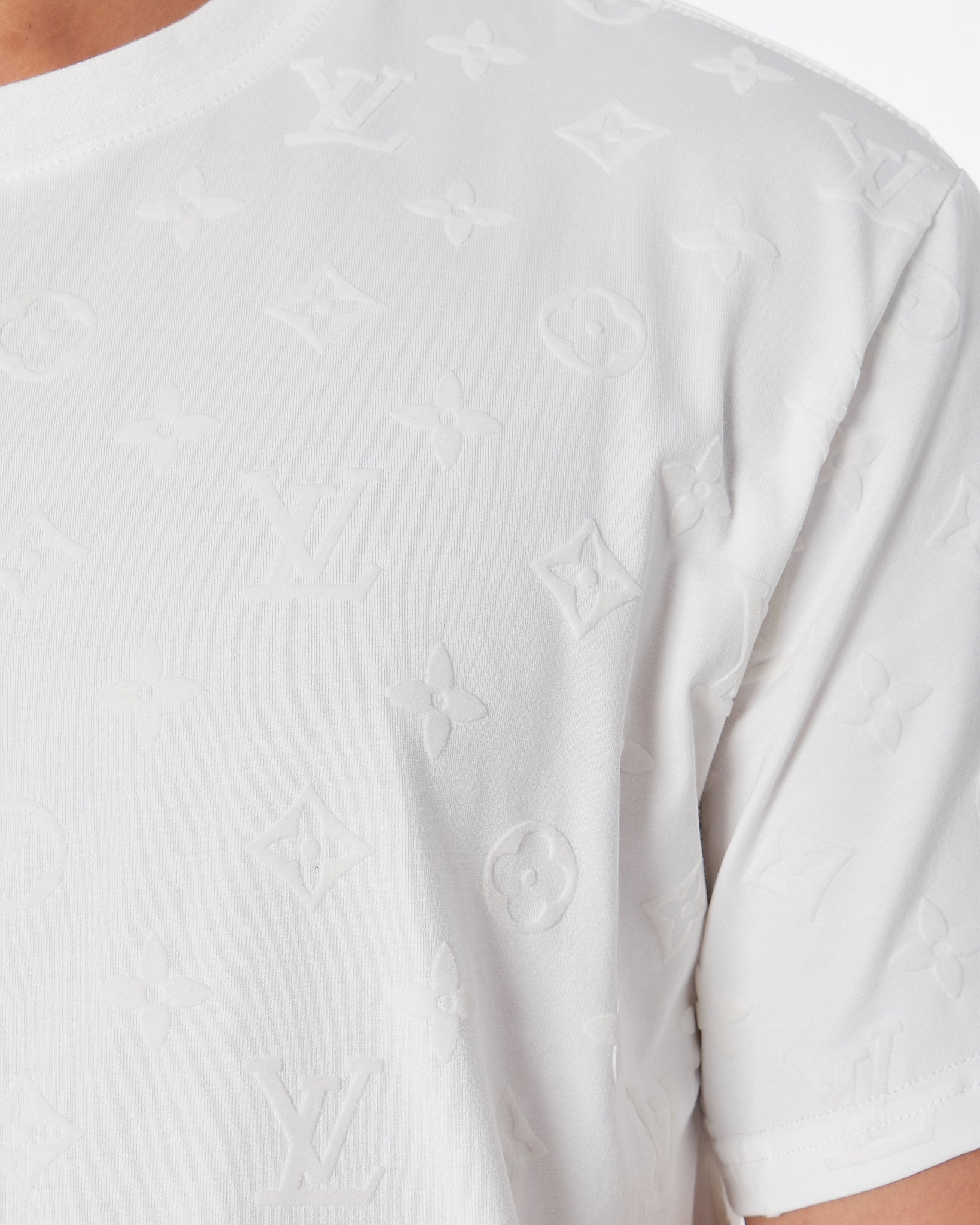 LV Monogram Over Printed Men White T-Shirt 24.90