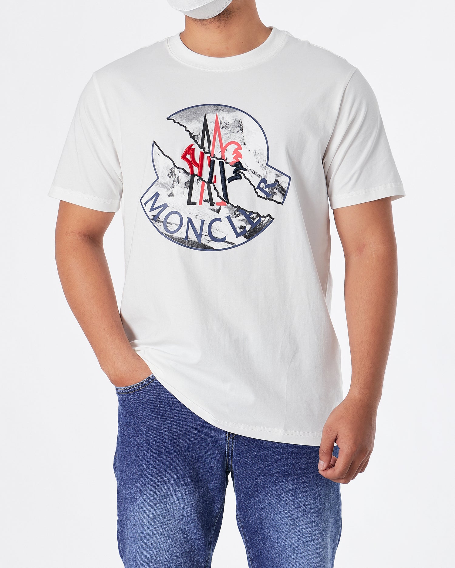 MON Round Logo Men White T-Shirt 23.90