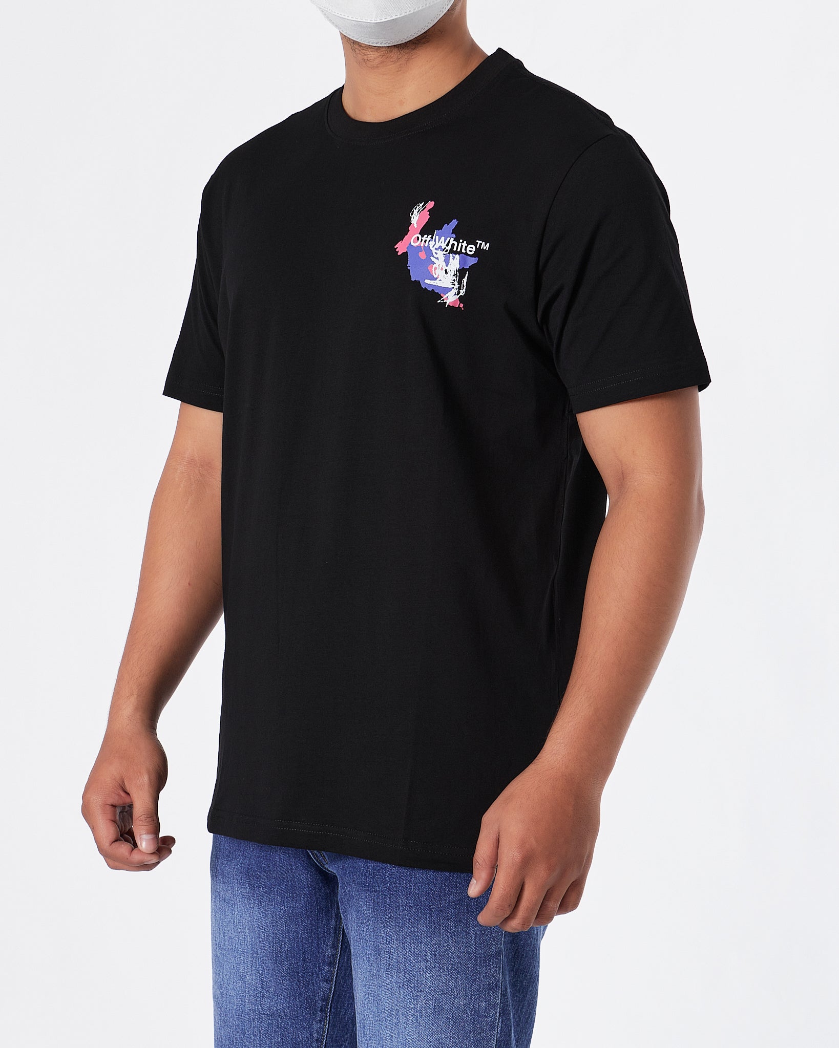 OW Cross Arrow Graffiti Back Printed Men Black T-Shirt 20.90