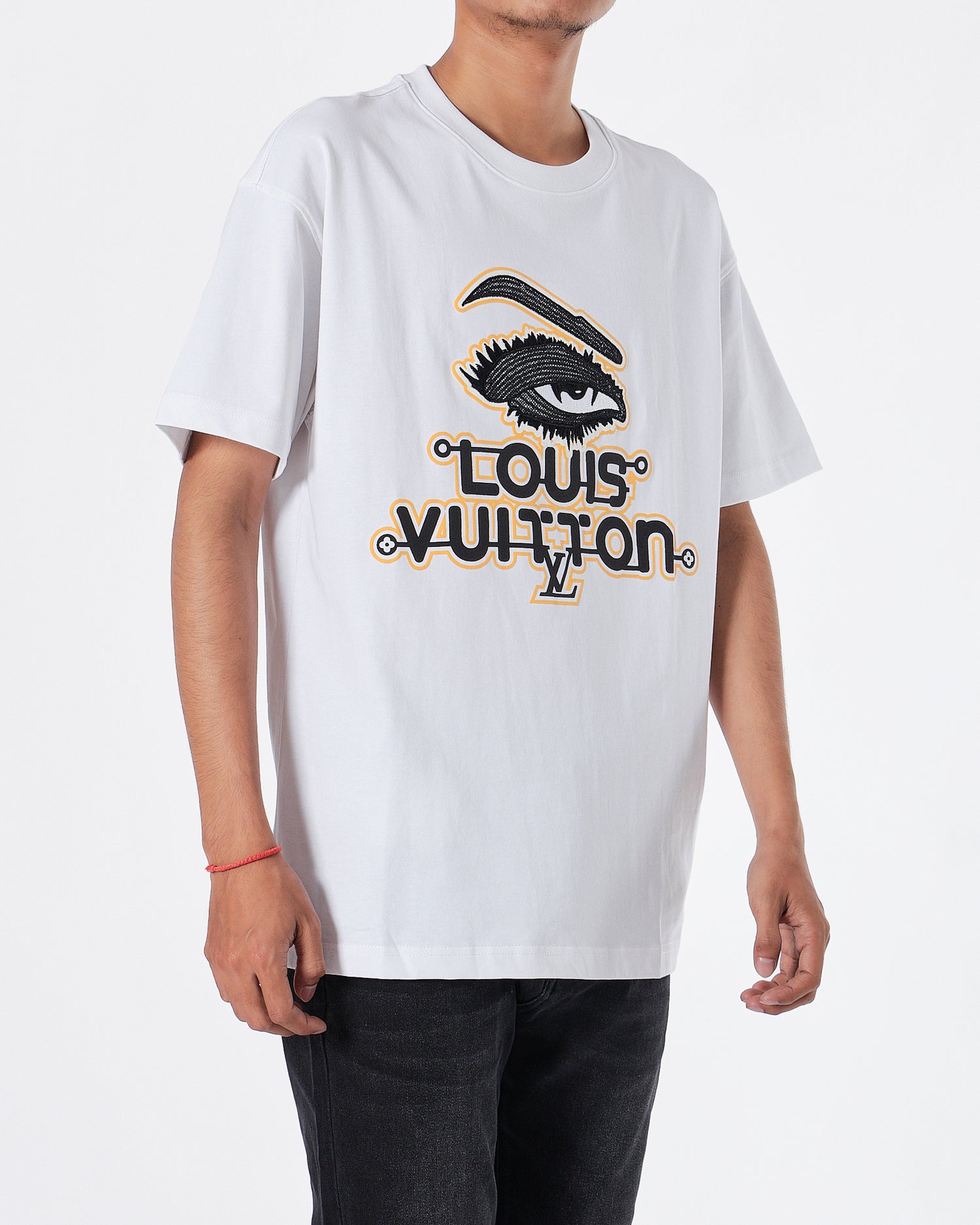 LV Eye Embroidered Men White T-Shirt 55.90