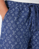Louis Vuitton Monogram Tile Jogging Shorts Blue. Size 34