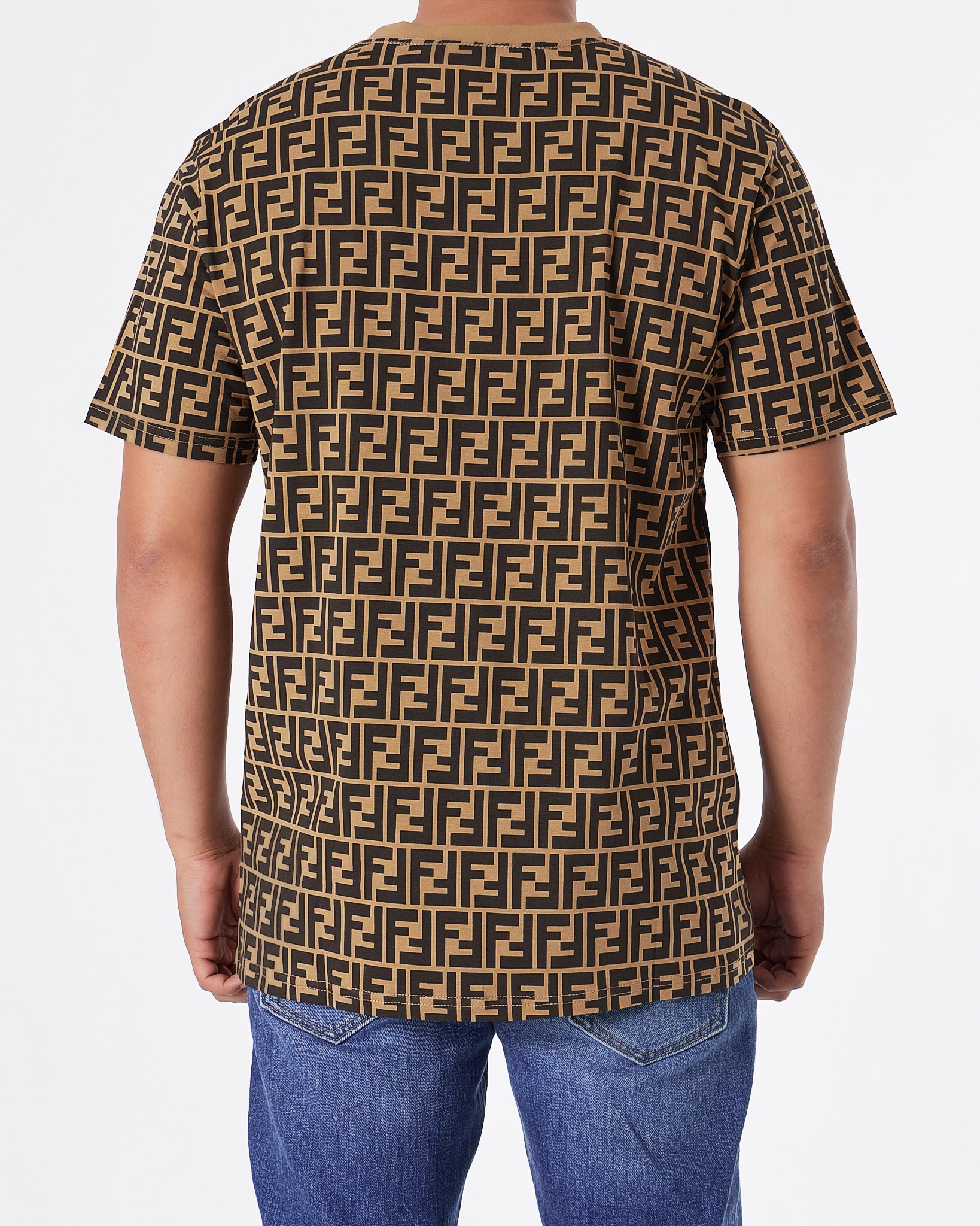 FEN Monogram Over Printed Men Brown T-Shirt 22.90