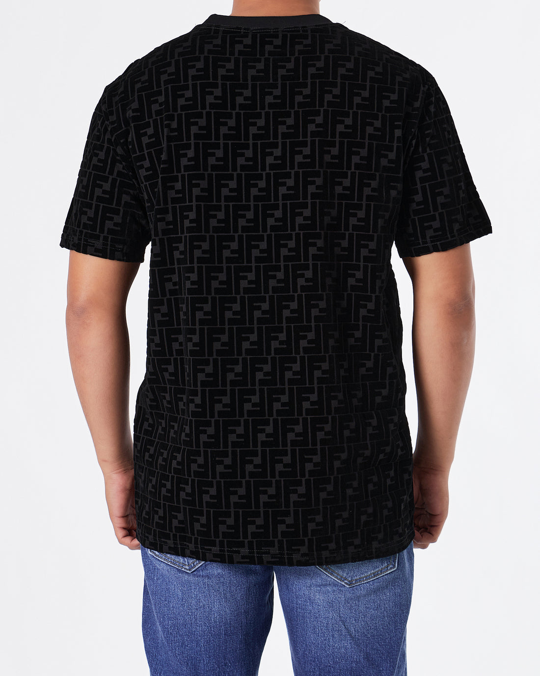 FEN Monogram Over Printed Men Black T-Shirt 22.90