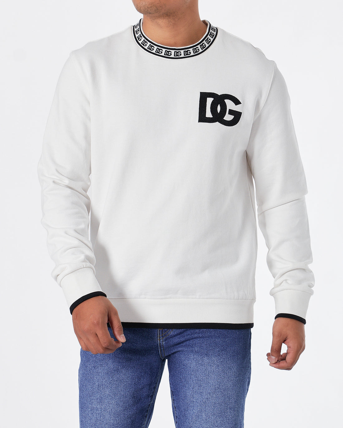 DG Logo Embroidered Men White Sweater 84.90