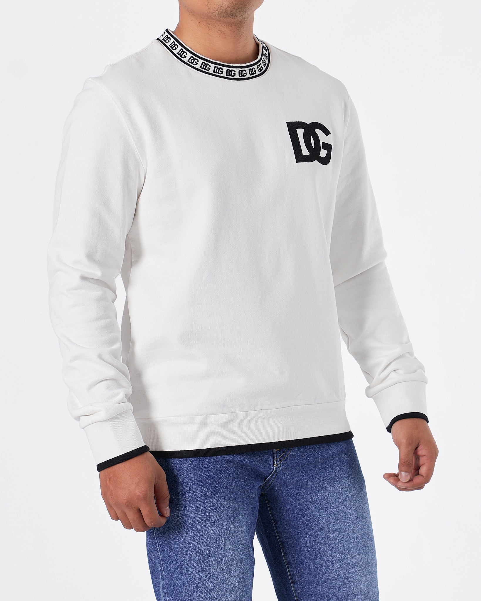 DG Logo Embroidered Men White Sweater 84.90