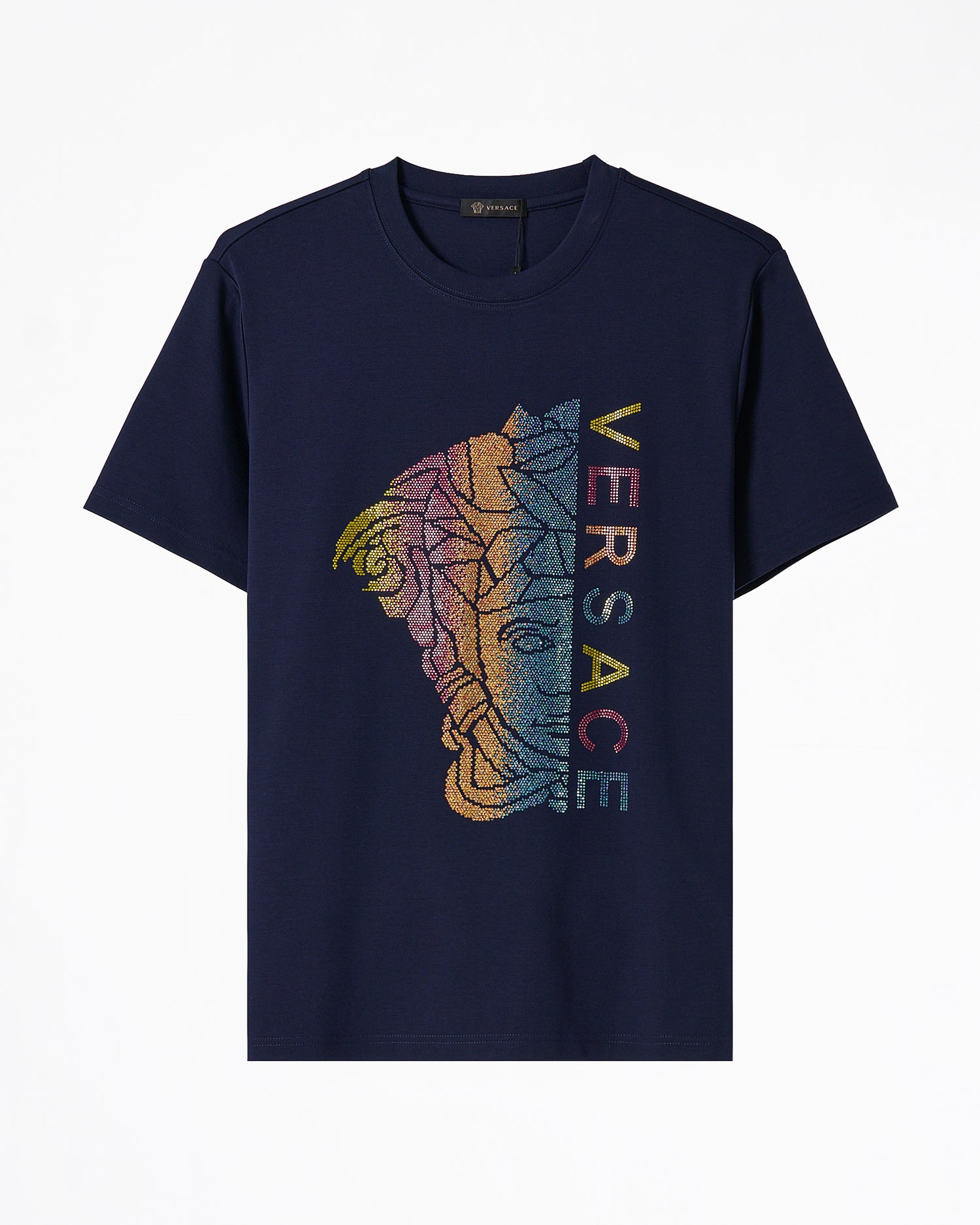 VER Rhinestone Medusa Printed Men Blue T-Shirt 68.90
