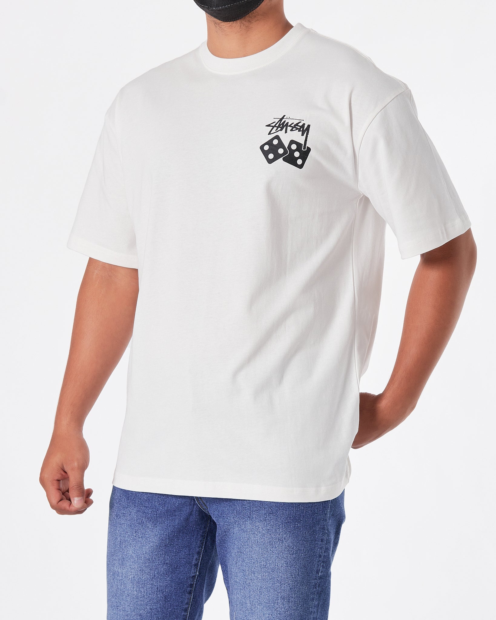 STU Dice Back Logo Printed Men White T-Shirt 22.90