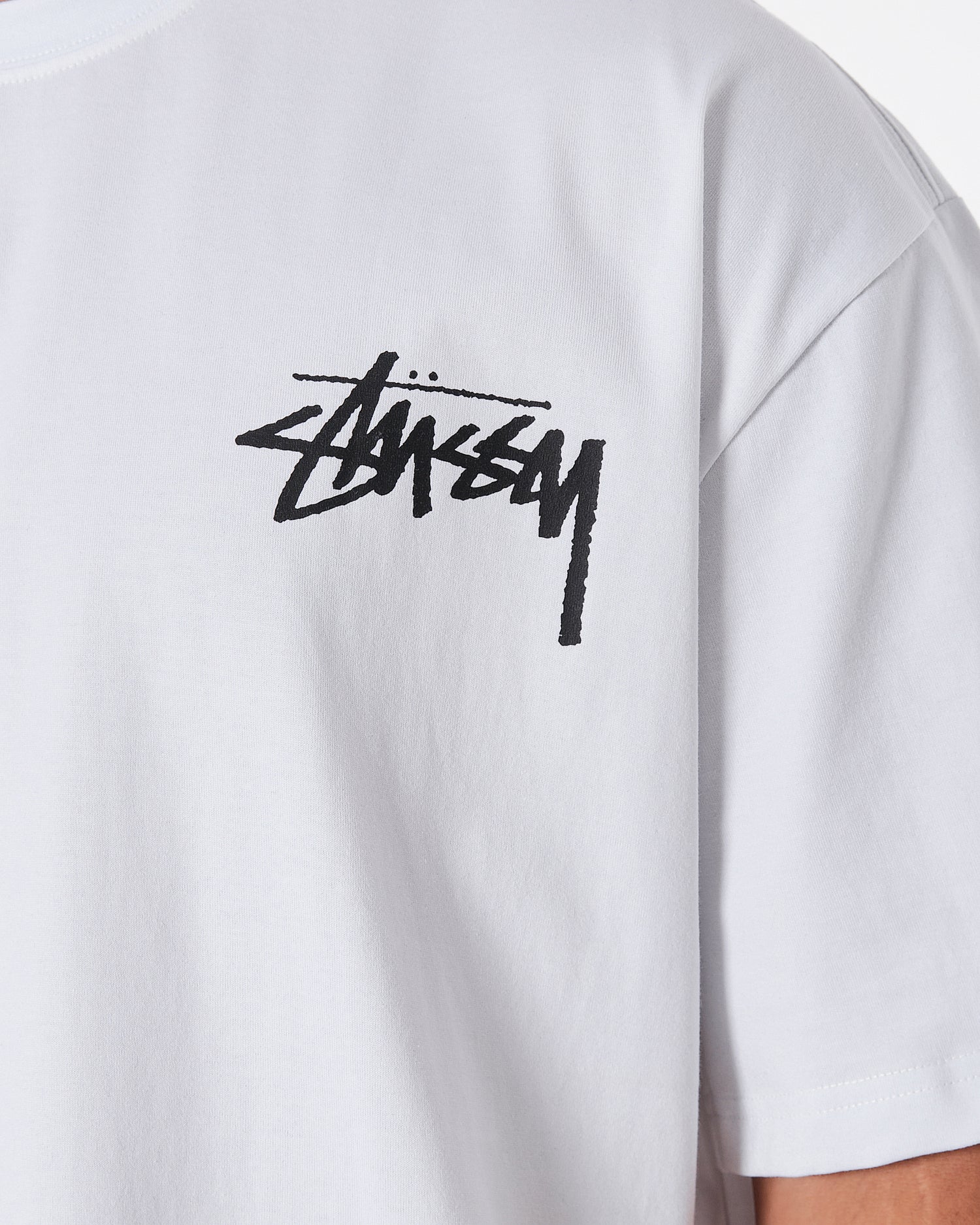 STU Floral Back Logo Printed Men White T-Shirt 19.90