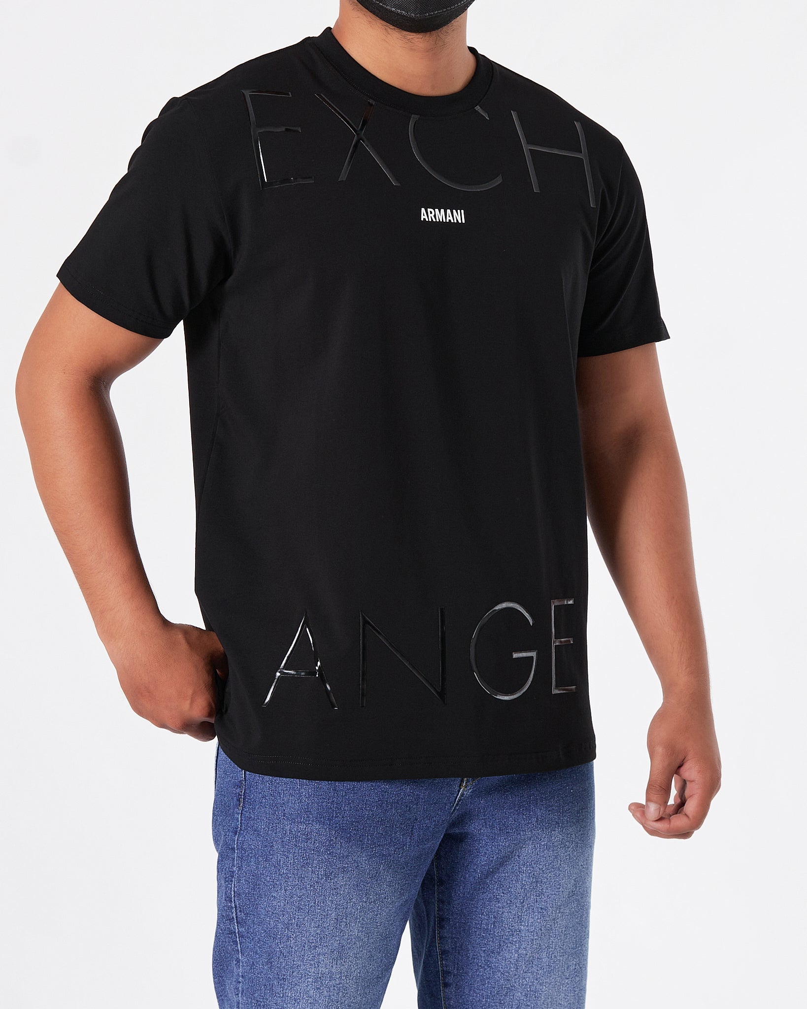 ARM Exchange Logo Printed Men Black T-Shirt 15.90
