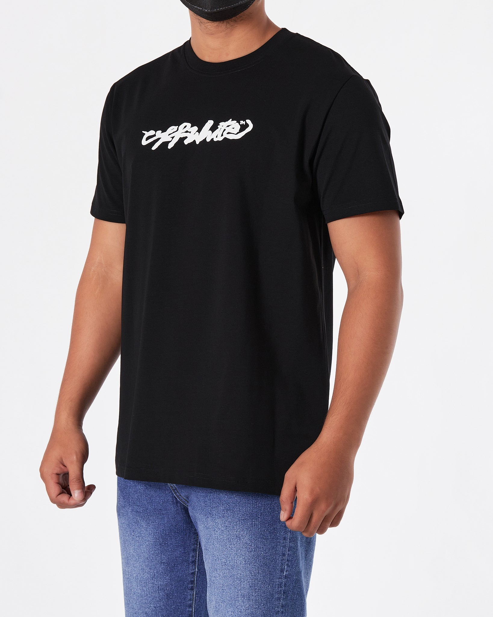 OW Arrow Back Printed Men Black T-Shirt 17.90