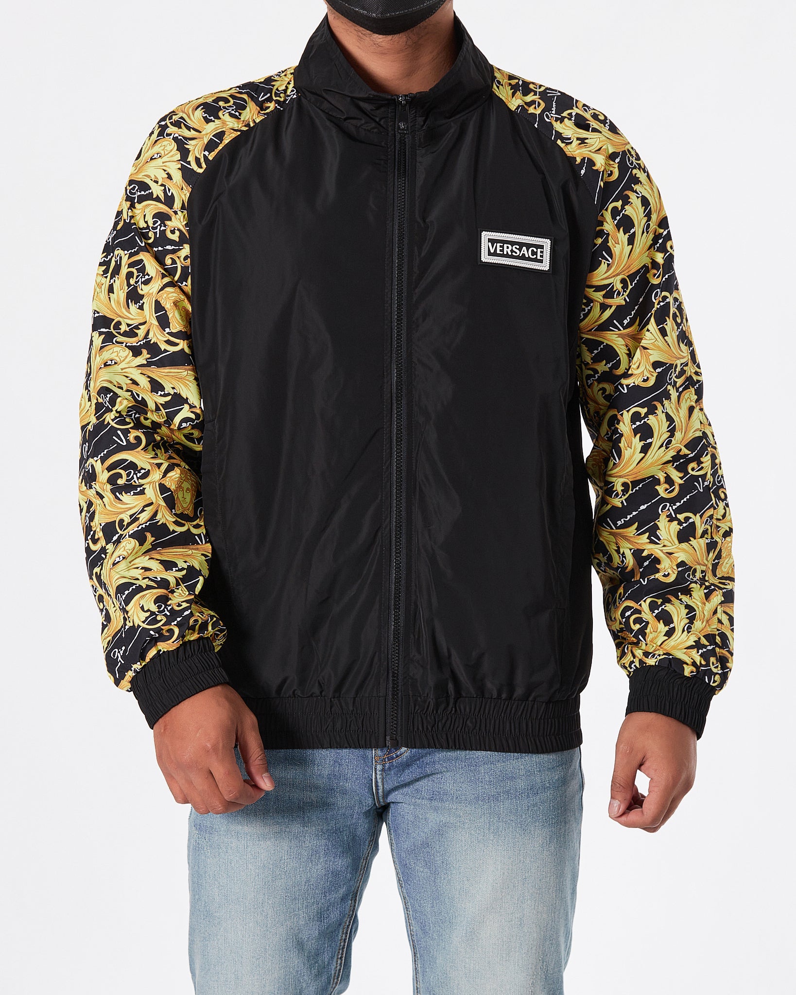 Bomber jacket clearance gold zipper